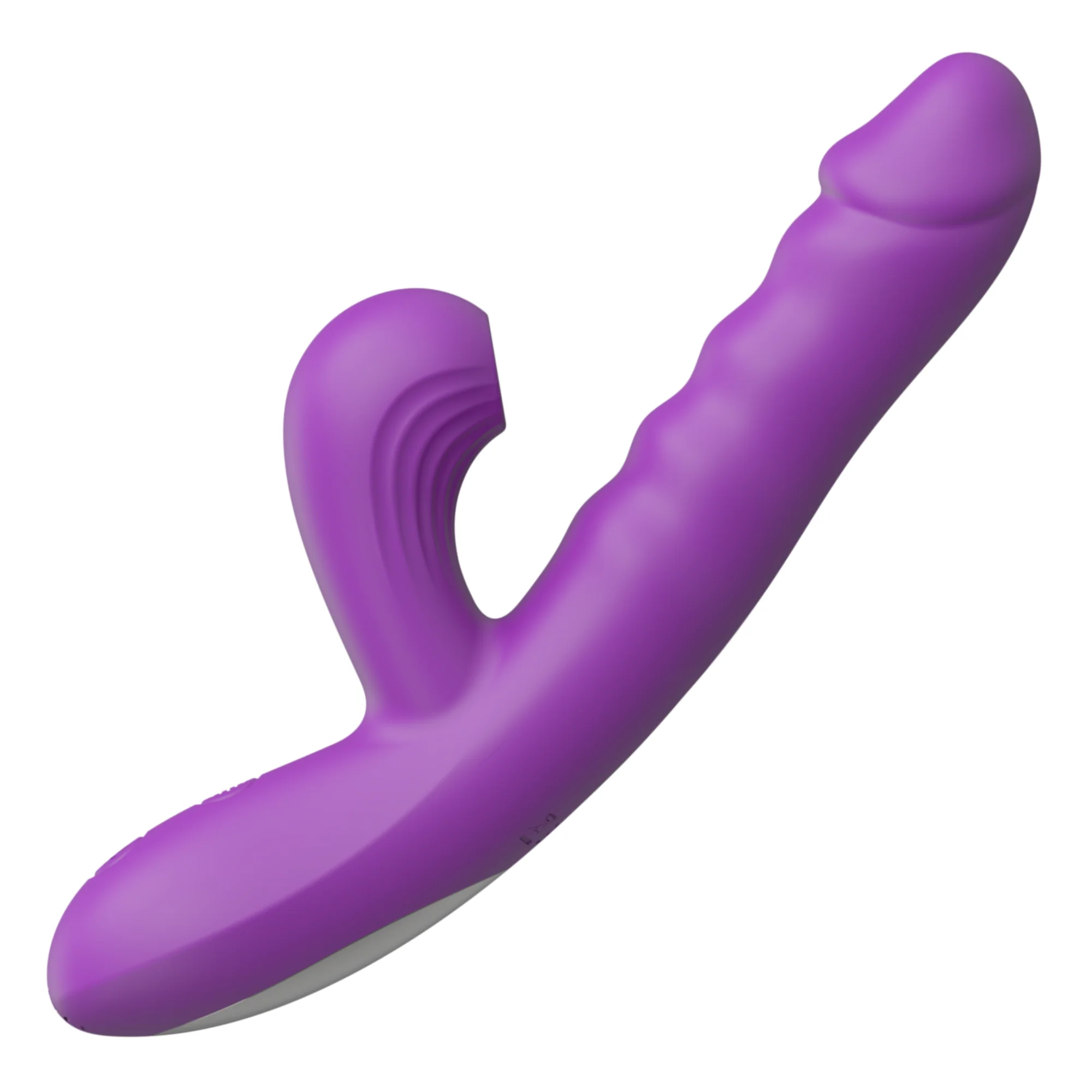 Suck and Thrust Dual Action Vibrator With Air Pulse and Thruster