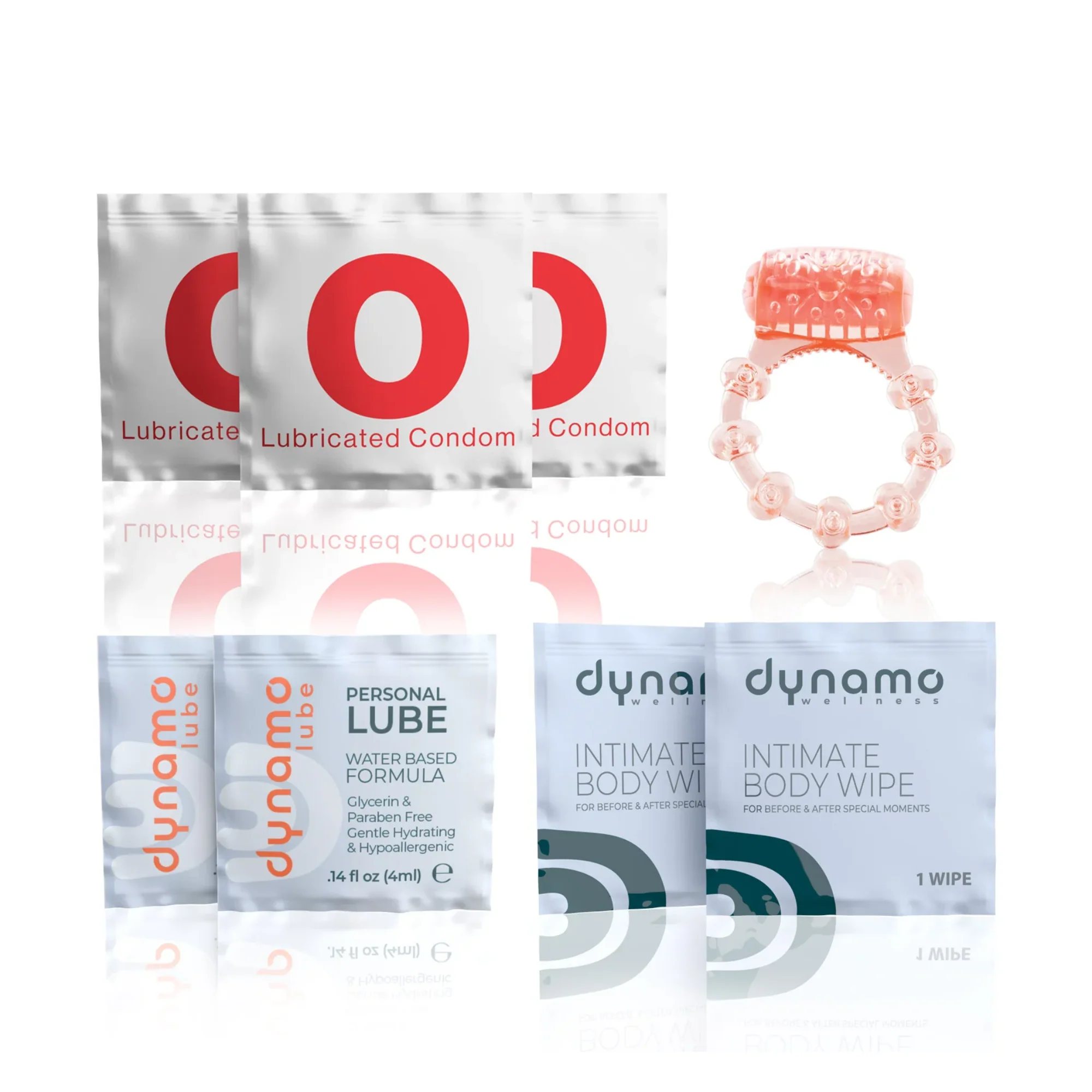 Dynamo Wellness Hook Up Intimacy Kit with Vibrating Ring and Condoms