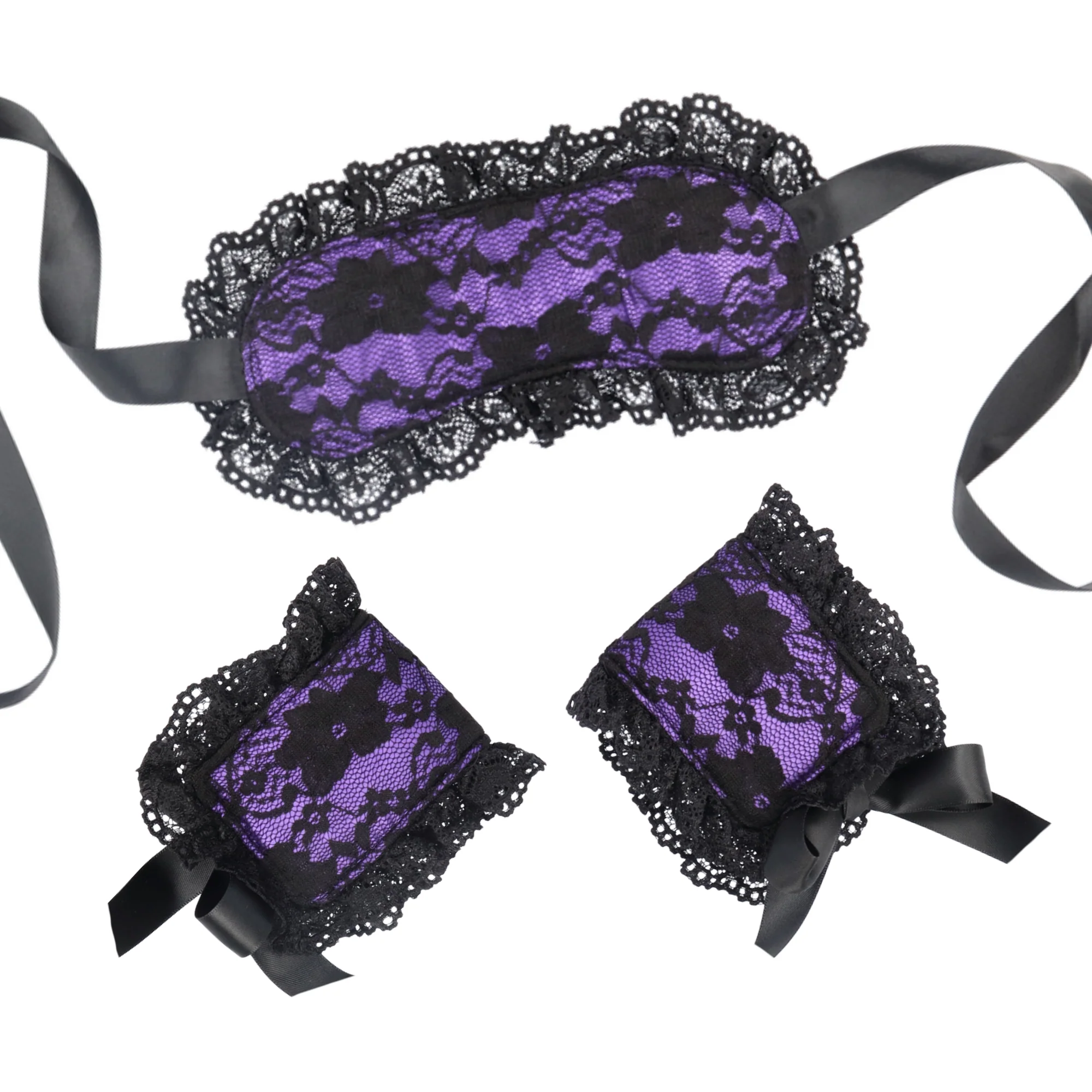Silk Lace Bondage Kit for Couples with Blindfold and Wrist Cuffs