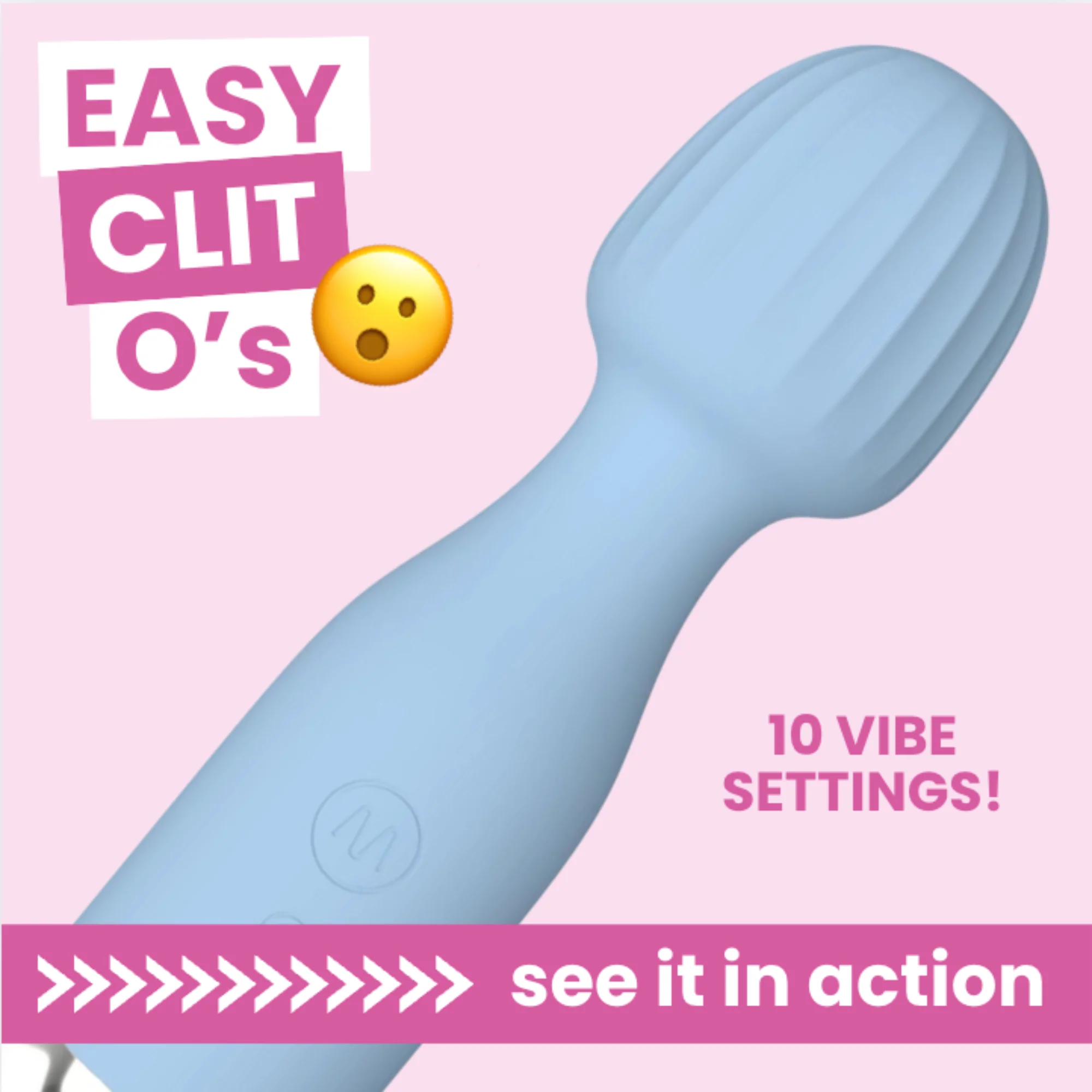 Mini Silicone Rechargeable Massage Wand with Rippled Head