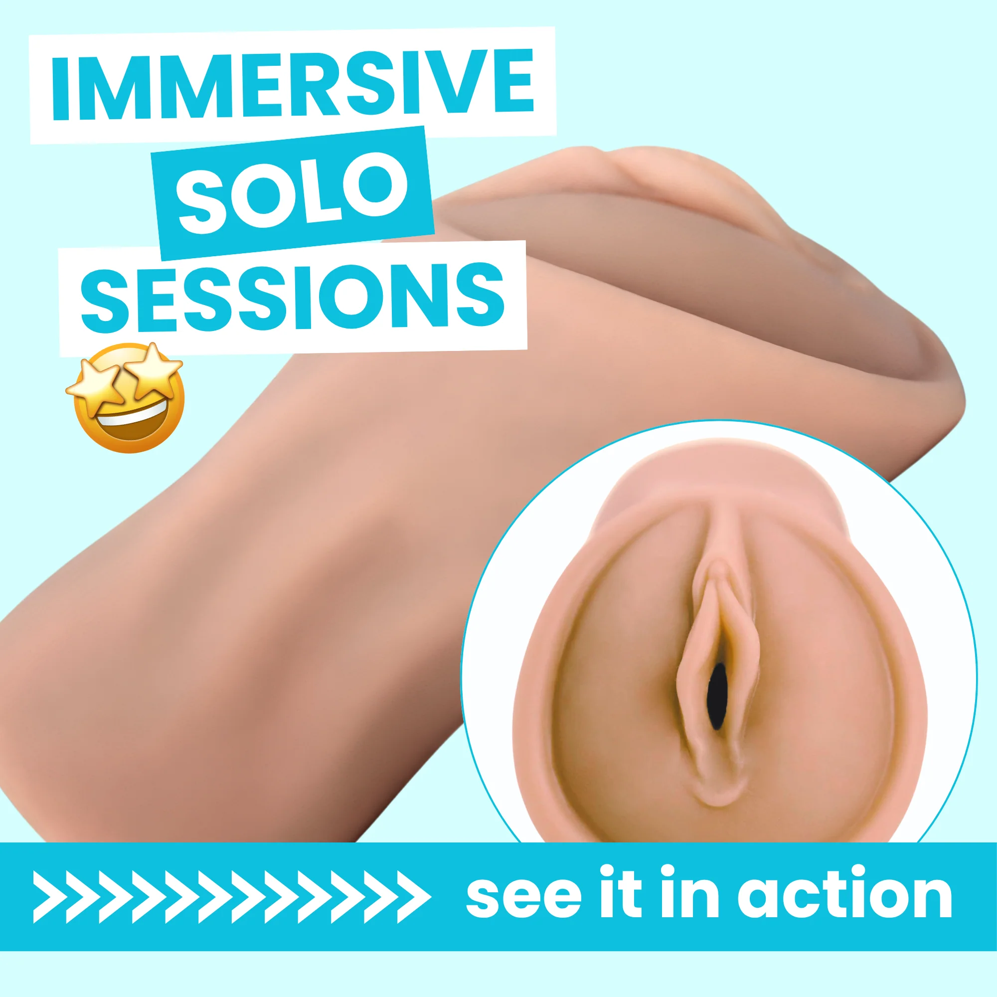 Realistic Vagina Masturbator with Textured Suction Tunnel for Men