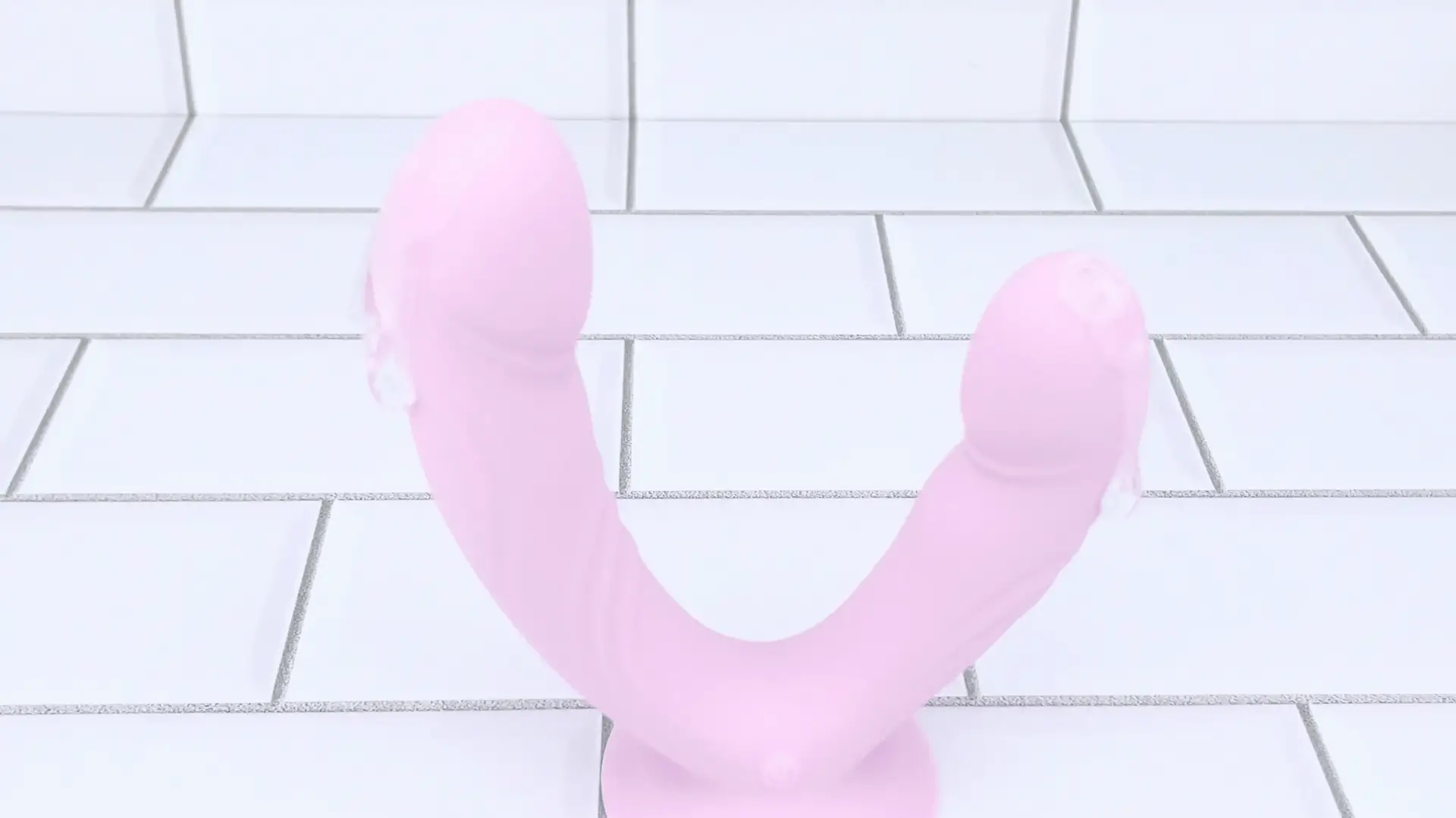 Suction-cup Double Penetration Vibrator - Dual Vibrating Shafts Offer Hands-Free Pleasure!