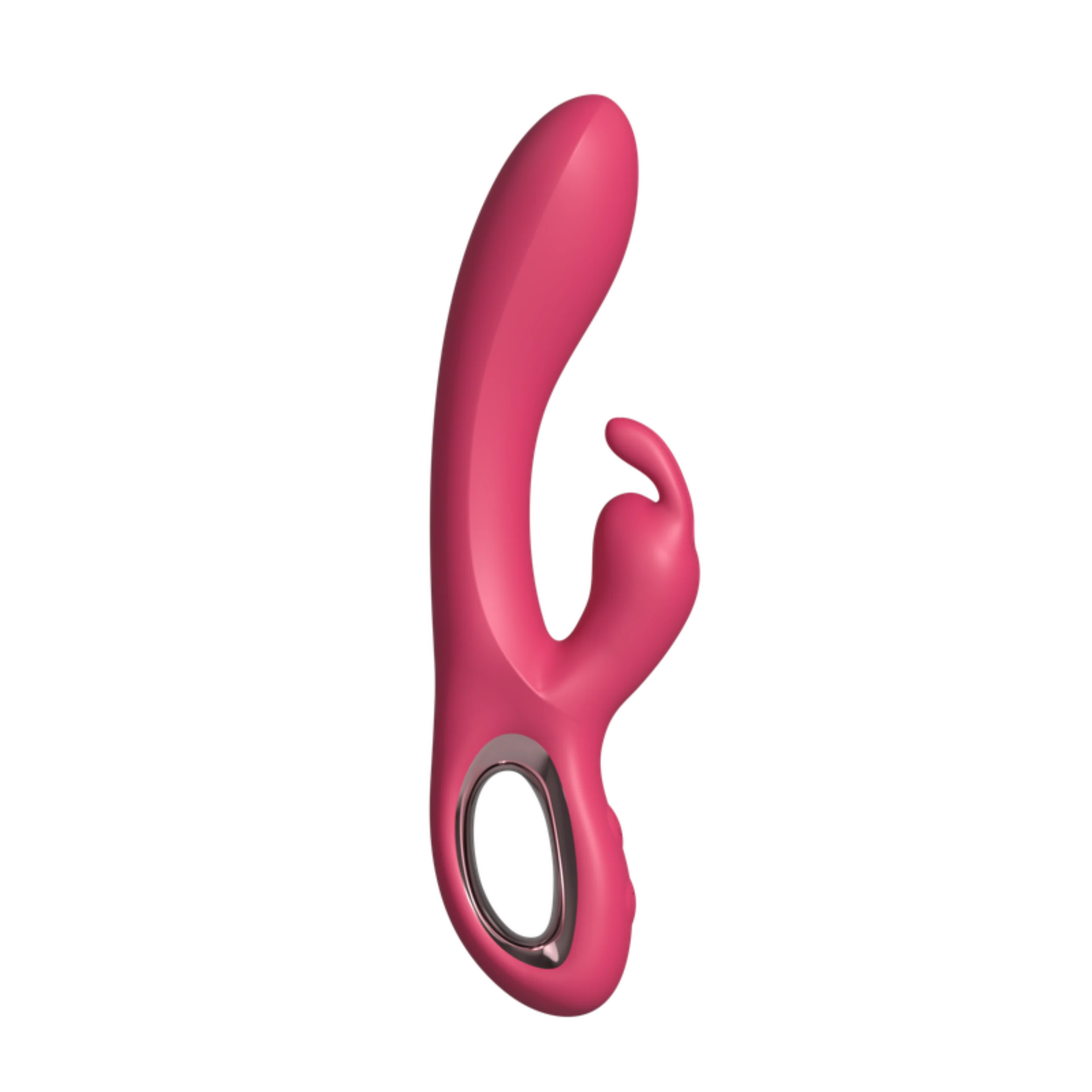 Red Rose Rabbit Bendable Silicone Vibrator with Dual Controls