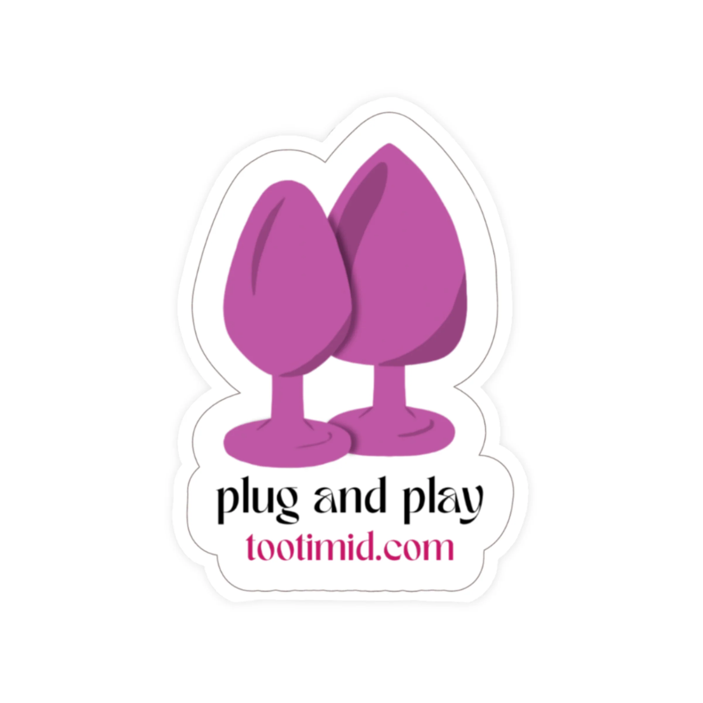 Tootimid Plug and Play Die-Cut Sticker with Purple Anal Plug Art