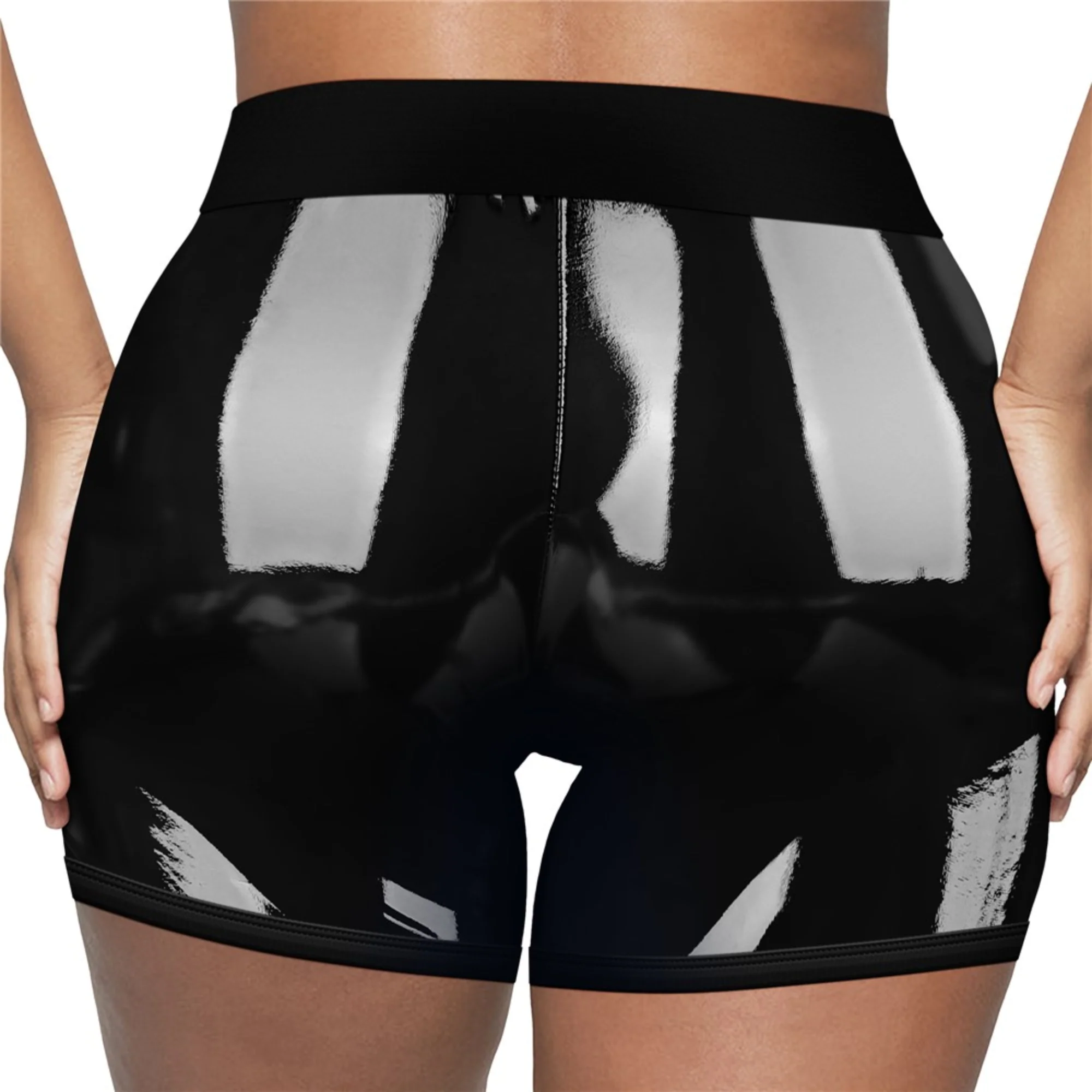 INGEN Chic Strap-On Shorts Faux Leather Packing Shorts with O-Ring