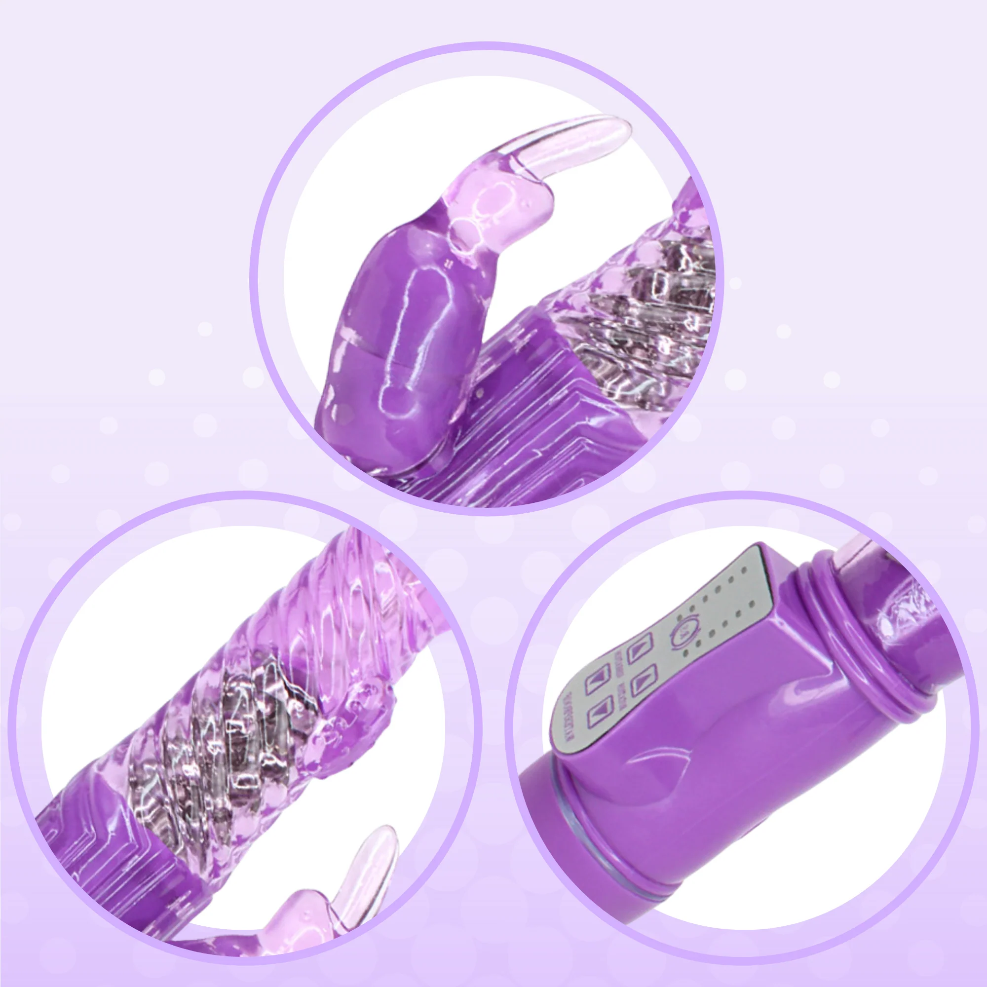 9 Inch Rotating Orgasm Rabbit Vibrator with 36 Vibration Patterns