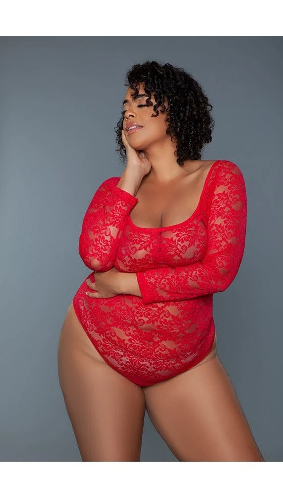 Marina Lace Bodysuit with Floral Embroidery