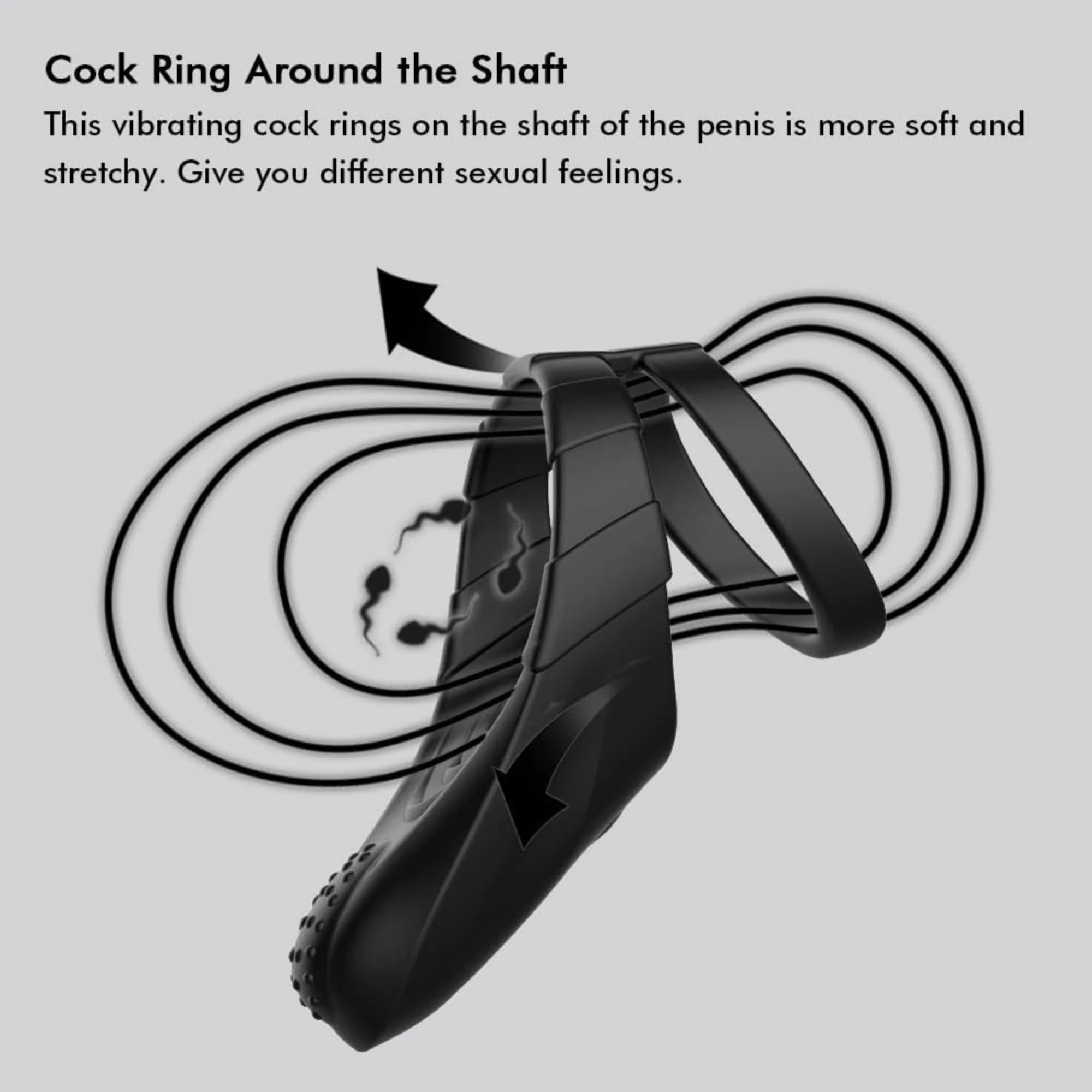 Sperm Locking Dual Cock Ring with Taint Teaser