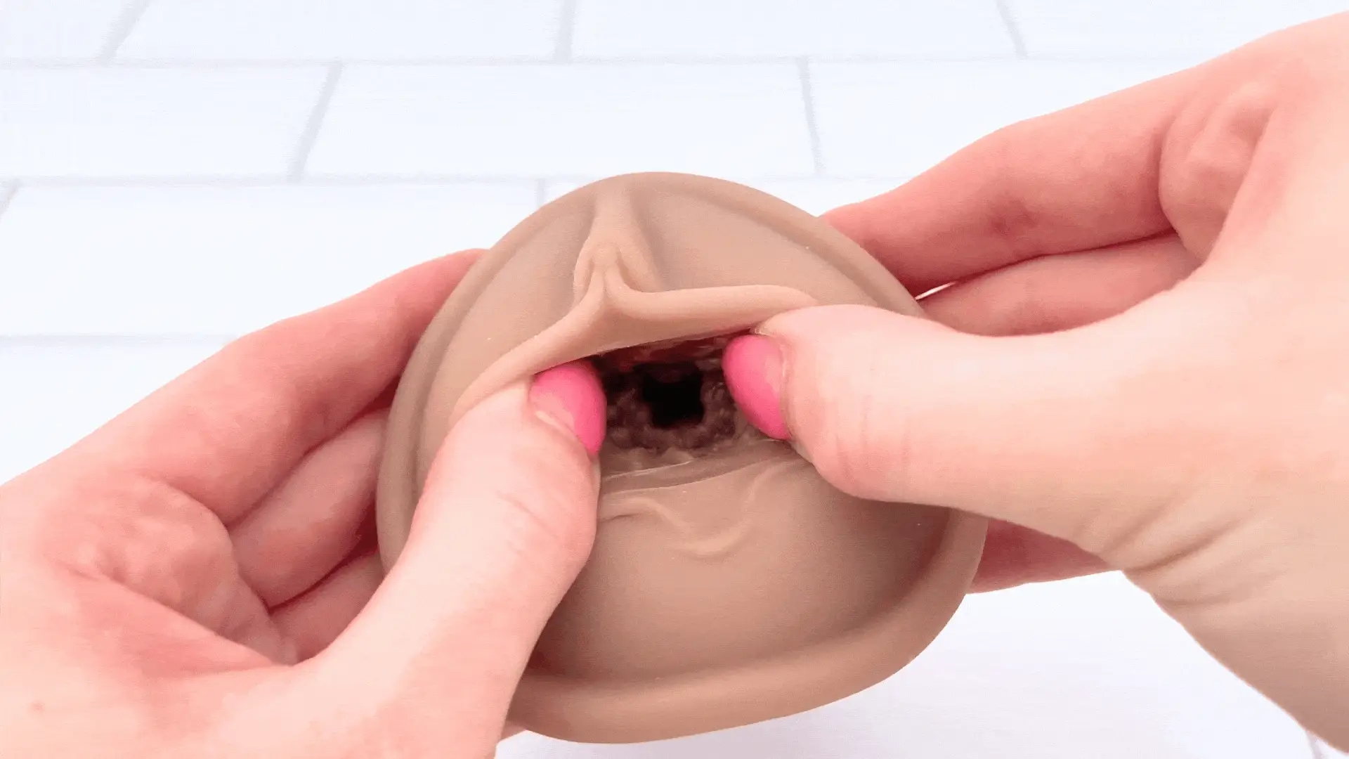 Realistic Vagina Masturbator with Textured Suction Tunnel for Men