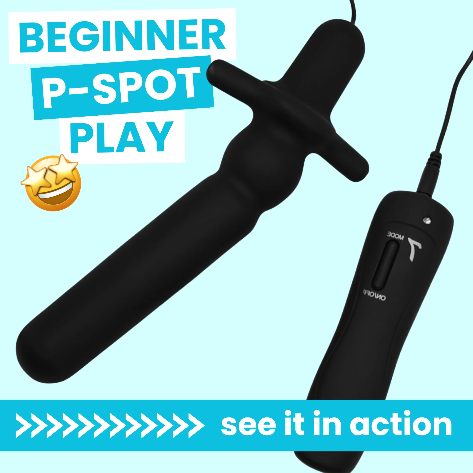 7 Function Silicone Vibrating Anal Toy with Flared Base