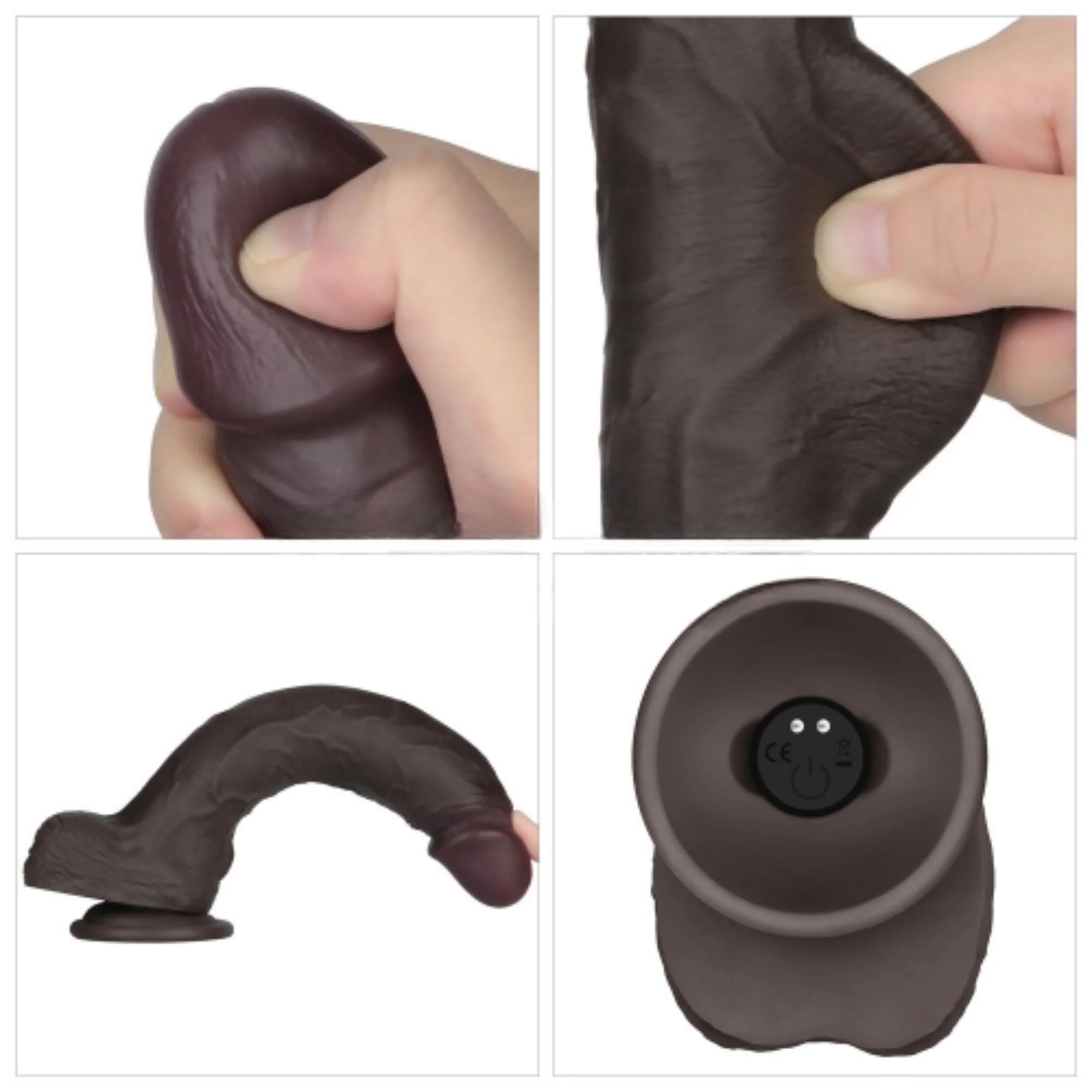 10" Vibrating Sliding Skin Pro II Silicone Dildo - Non-Vibrating Option Available
