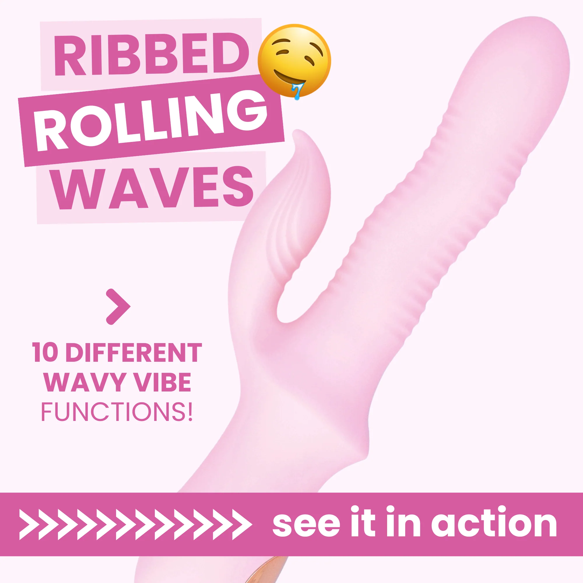 Rolling Wave-Action Silicone Rabbit - The Ultimate Internal Massage!