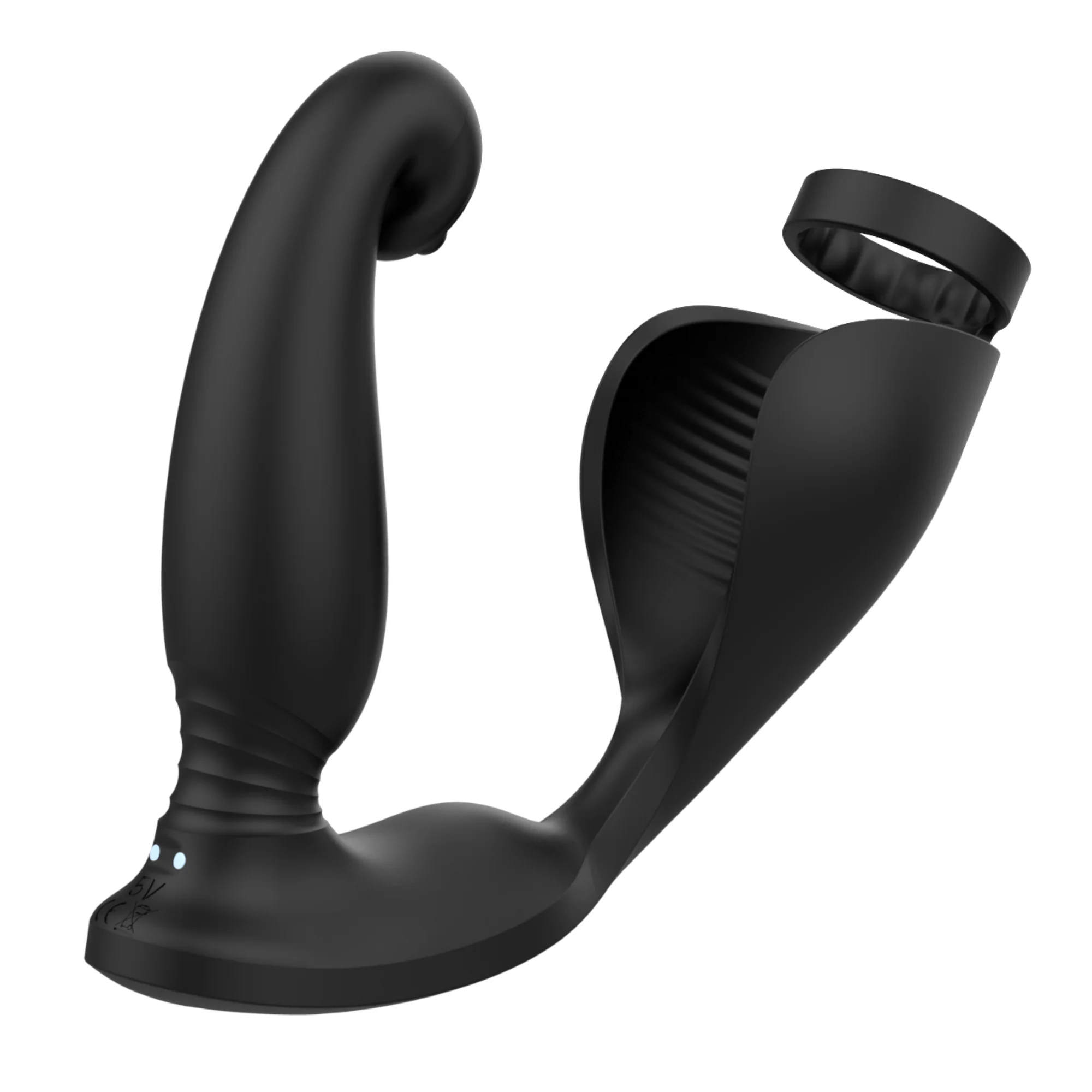Triple Stimulation Cock Ring -  Stay Harder While Vibes Hit Your P-Spot, Balls & Taint!