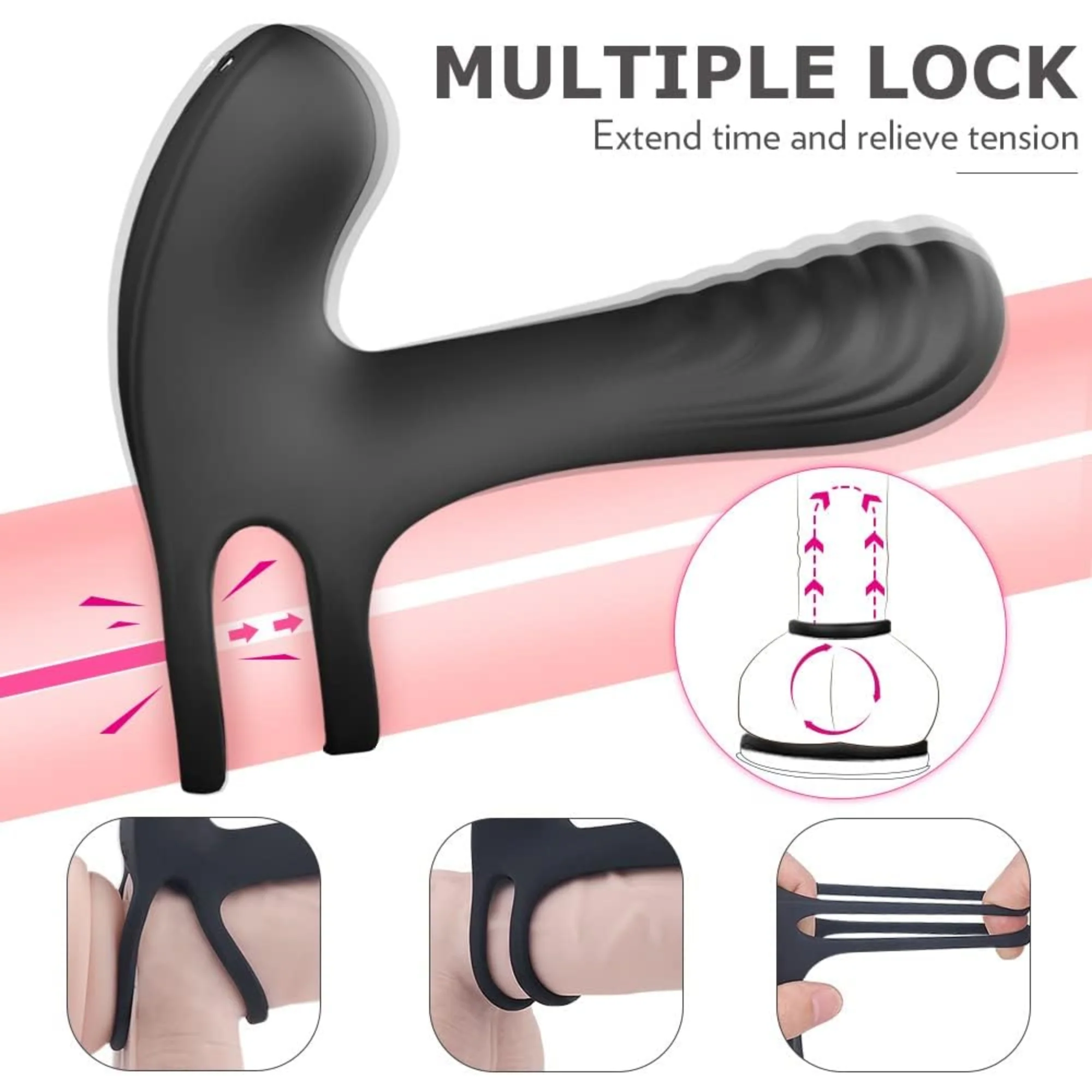 Meraki Wireless Vibrating Cock Ring with 9 Frequencies and USB Recharge