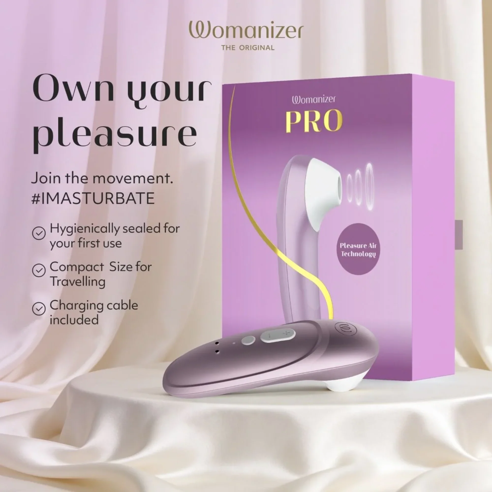 Womanizer Pro Rechargeable Silicone Air Pulse Clit Stimulator