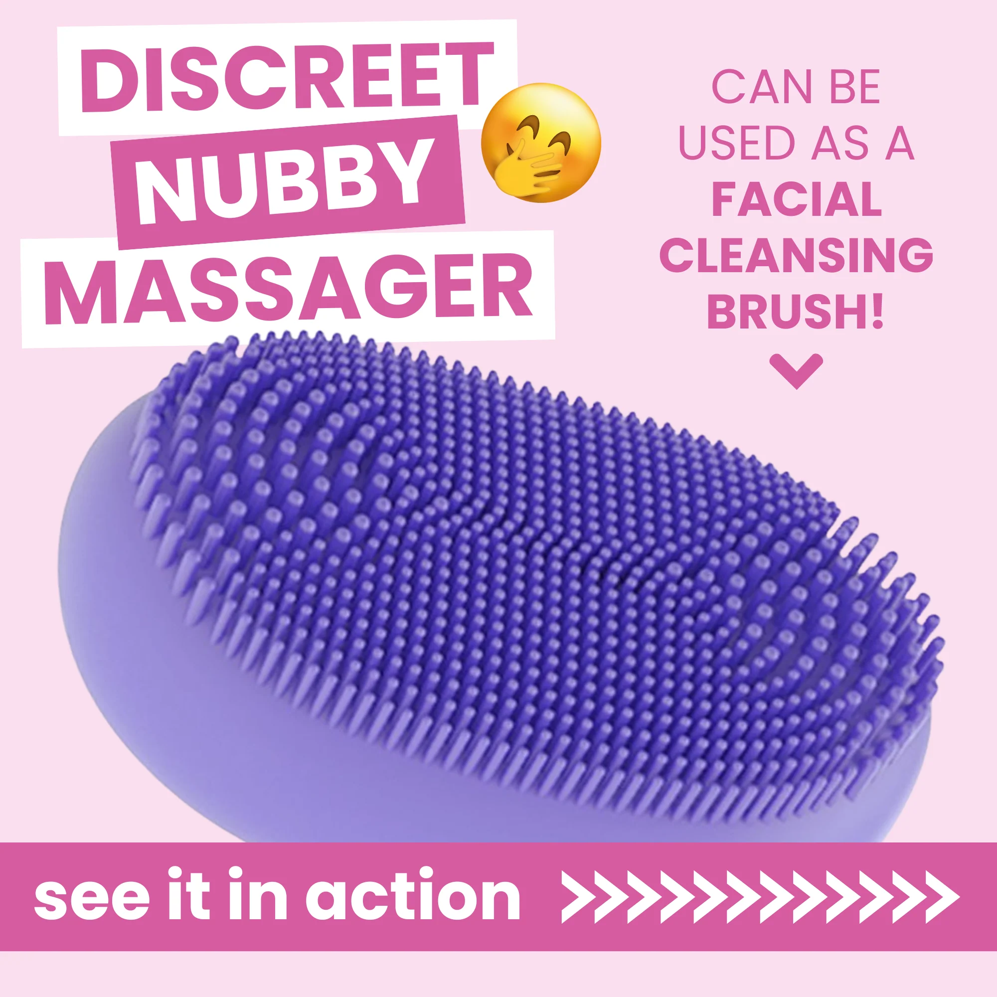 Discreet Nubby Silicone Massager with 10 Vibration Modes