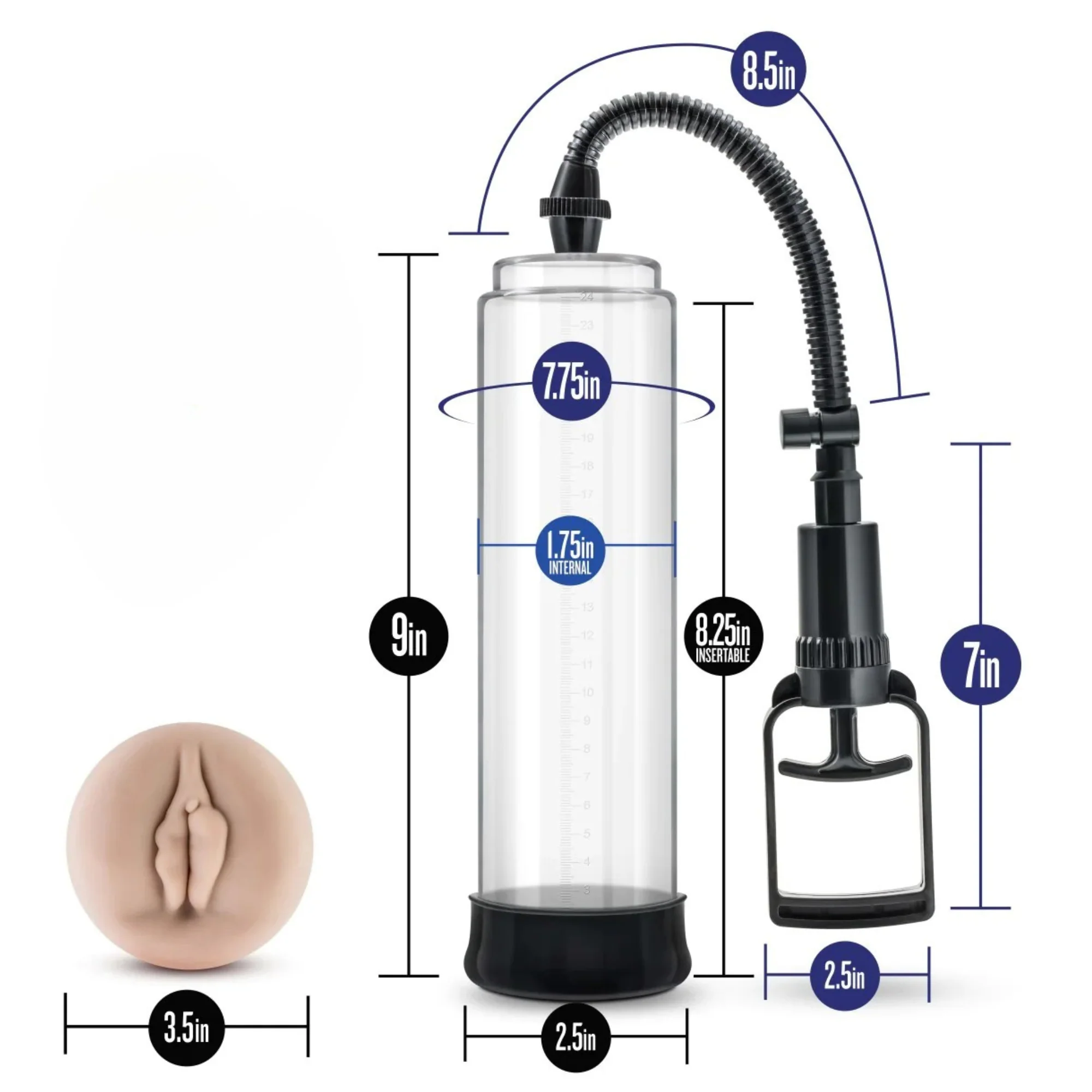 Blush Performance VX5 9 Inch Penis Pump System for Larger Sizes