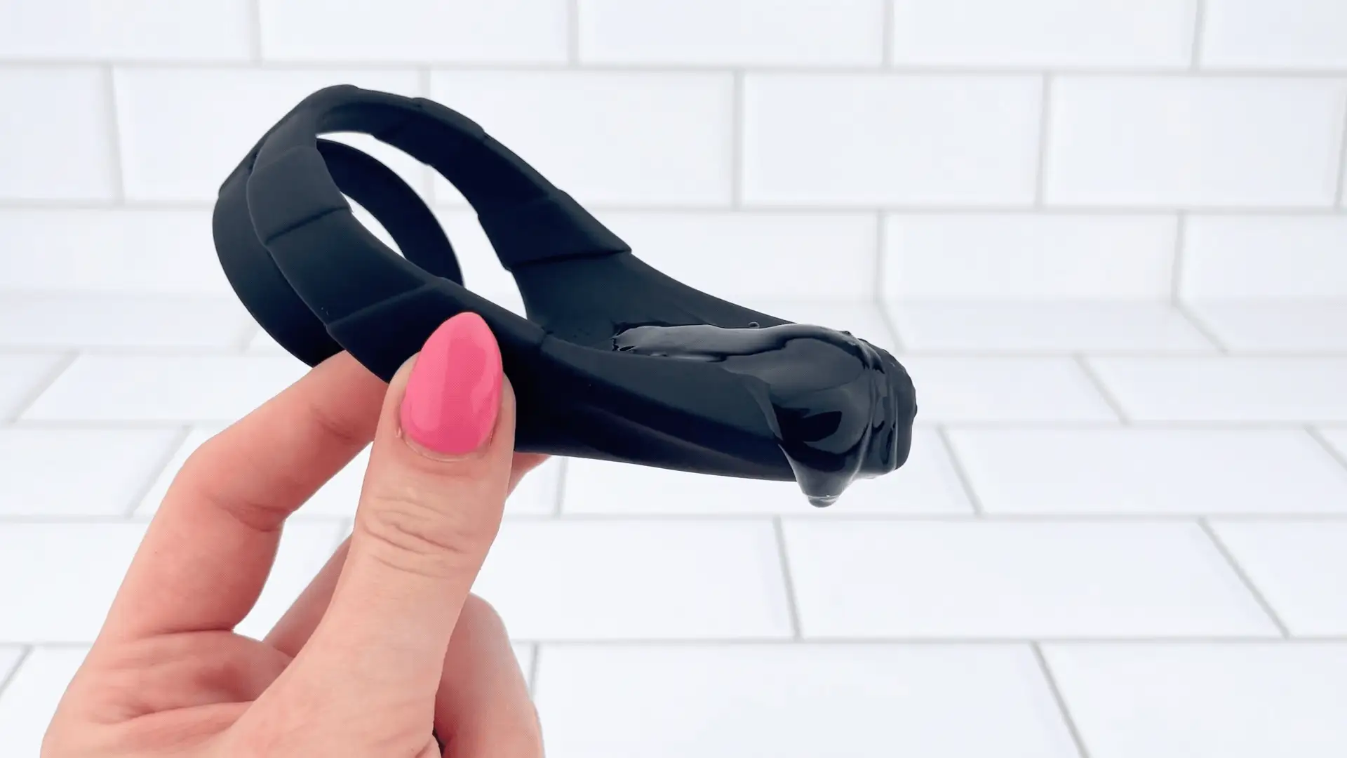 Sperm Locking Dual Cock Ring with Taint Teaser