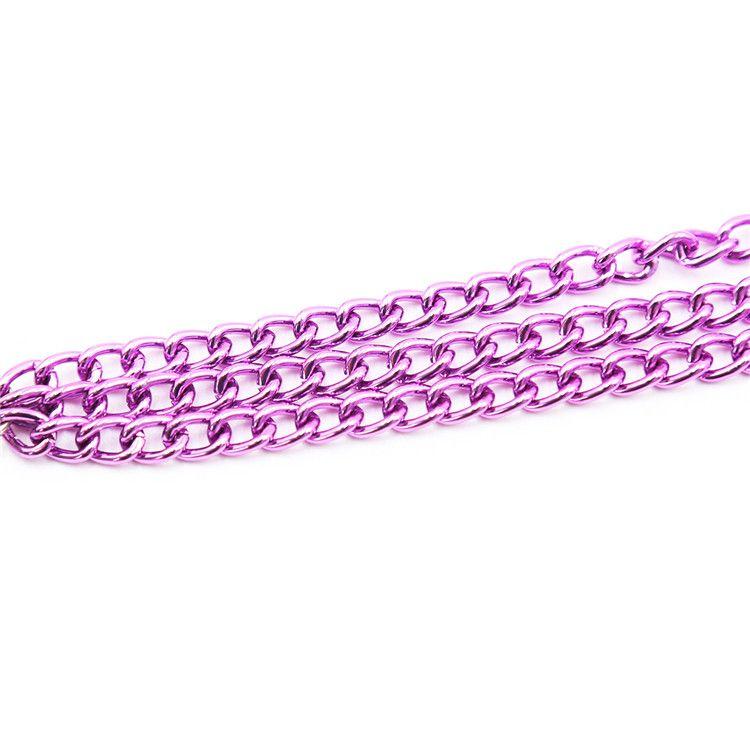 Adjustable Purple Chain Nipple Clamps for Bondage Play