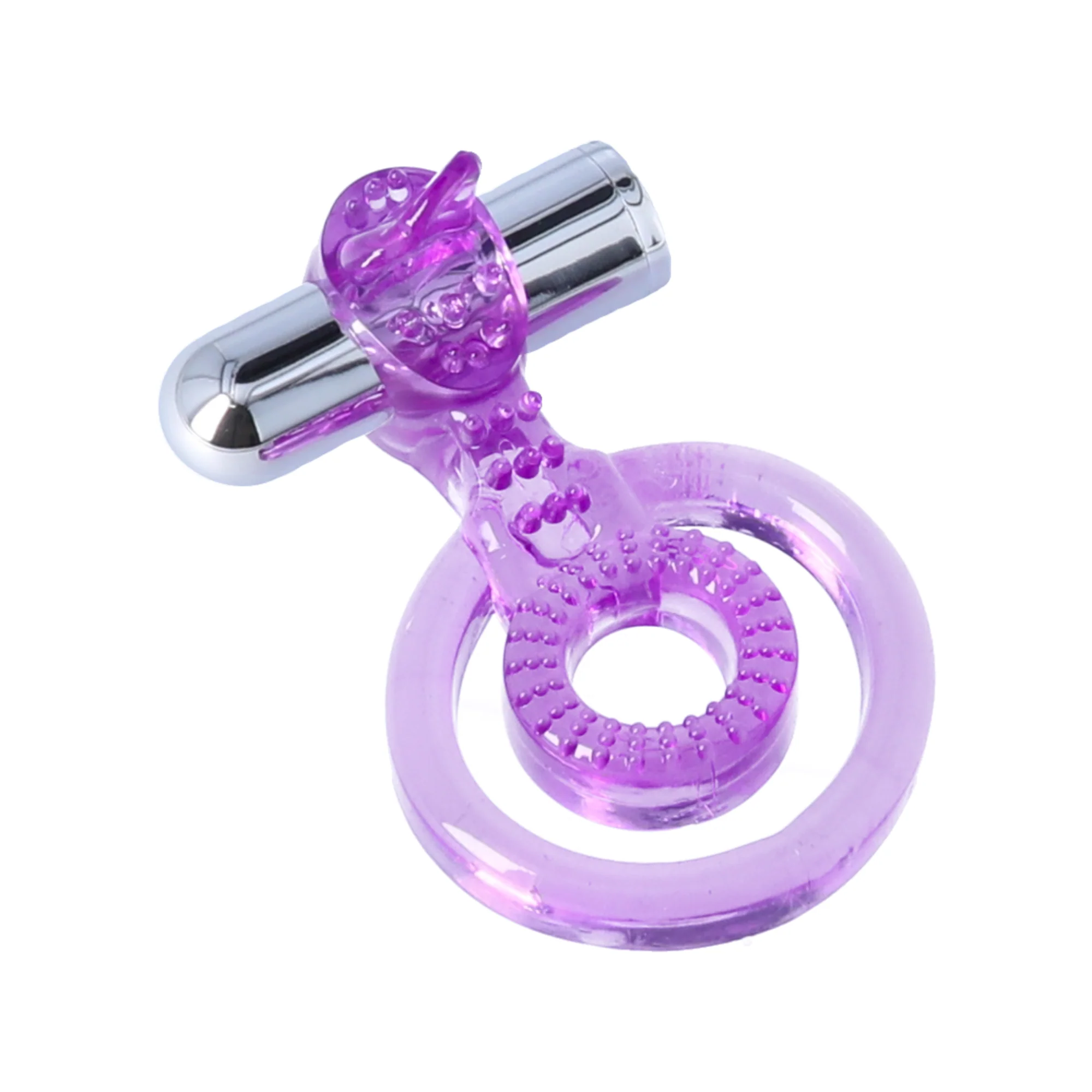 Vibrating Dual Cock Ring with Clit Teasing Tongue, Rechargeable or Non-Rechargeable