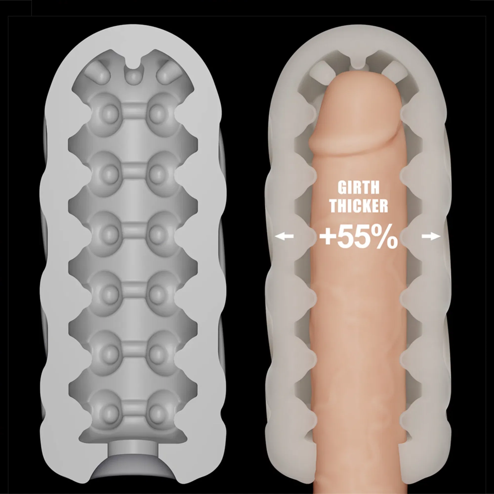Knights Ring Vibrating Dual Purpose Sleeve-Spiral