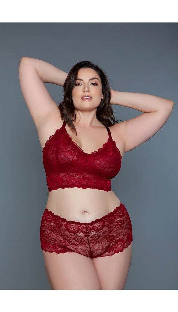 Cindy Lace Cami Set with High Rise Boyshort