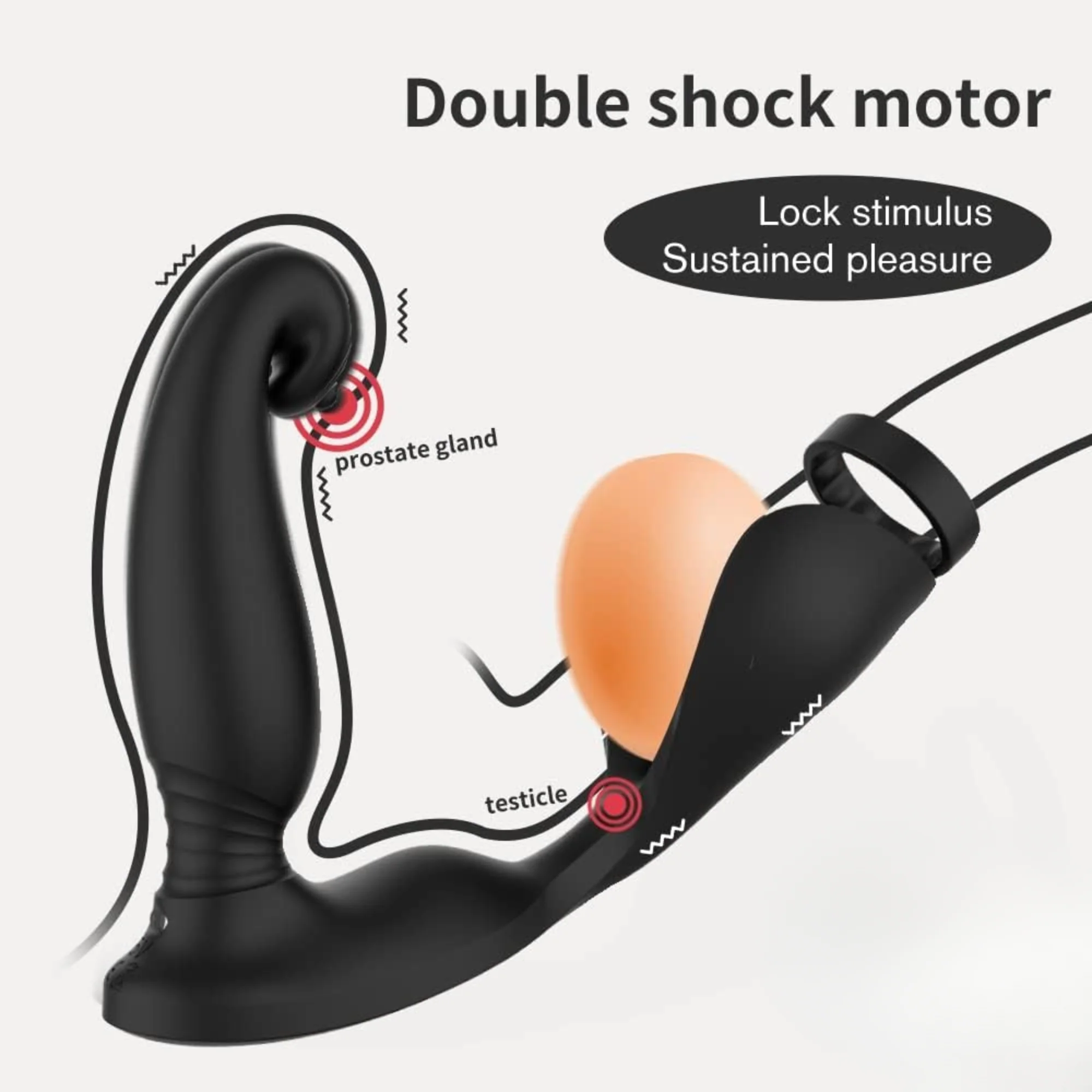 Triple Stimulation Cock Ring -  Stay Harder While Vibes Hit Your P-Spot, Balls & Taint!