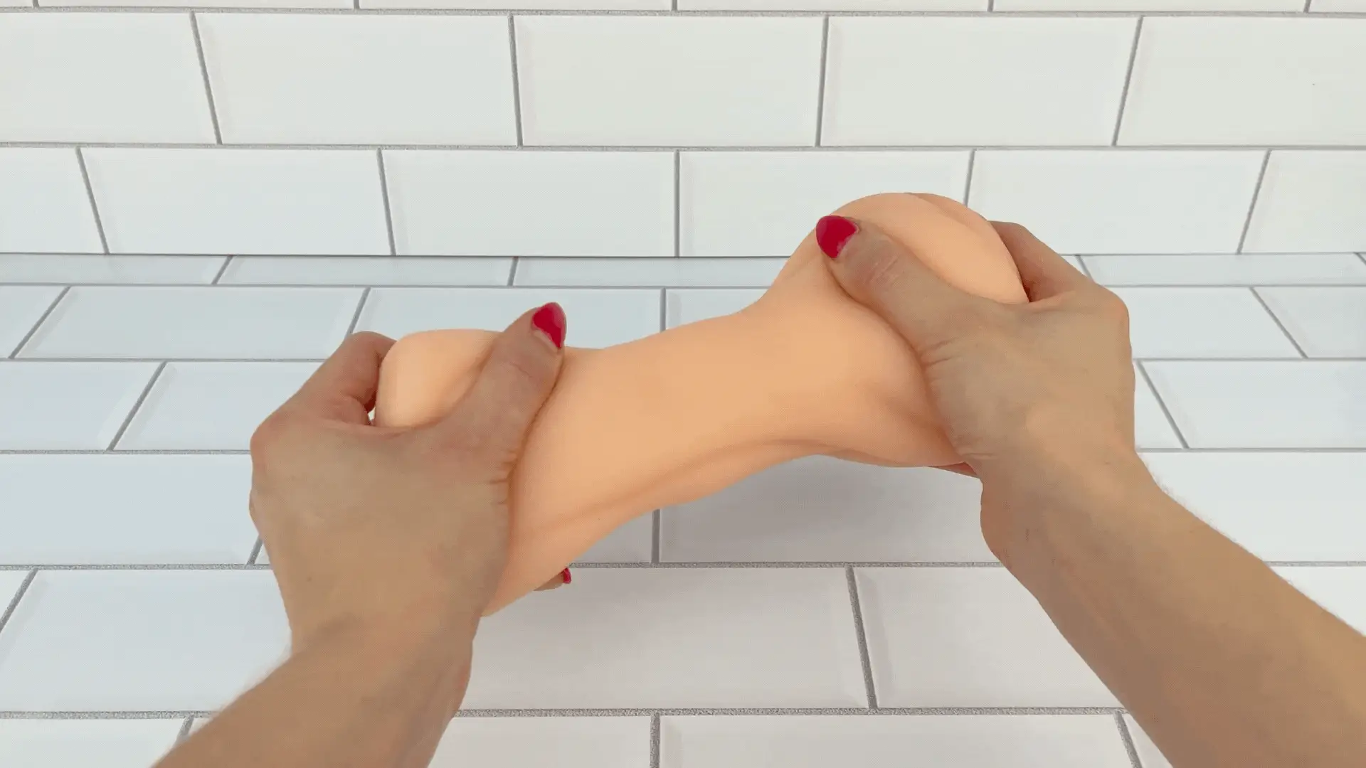 Realistic Dual Entry Pussy & Ass Masturbator Stroker With Easy Grip