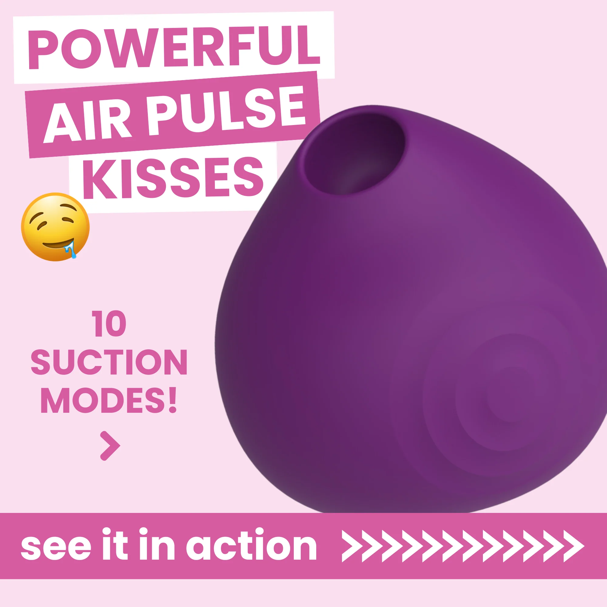 KISS Mini Air Pulse Clit Kissing Vibrator with Suction Levels