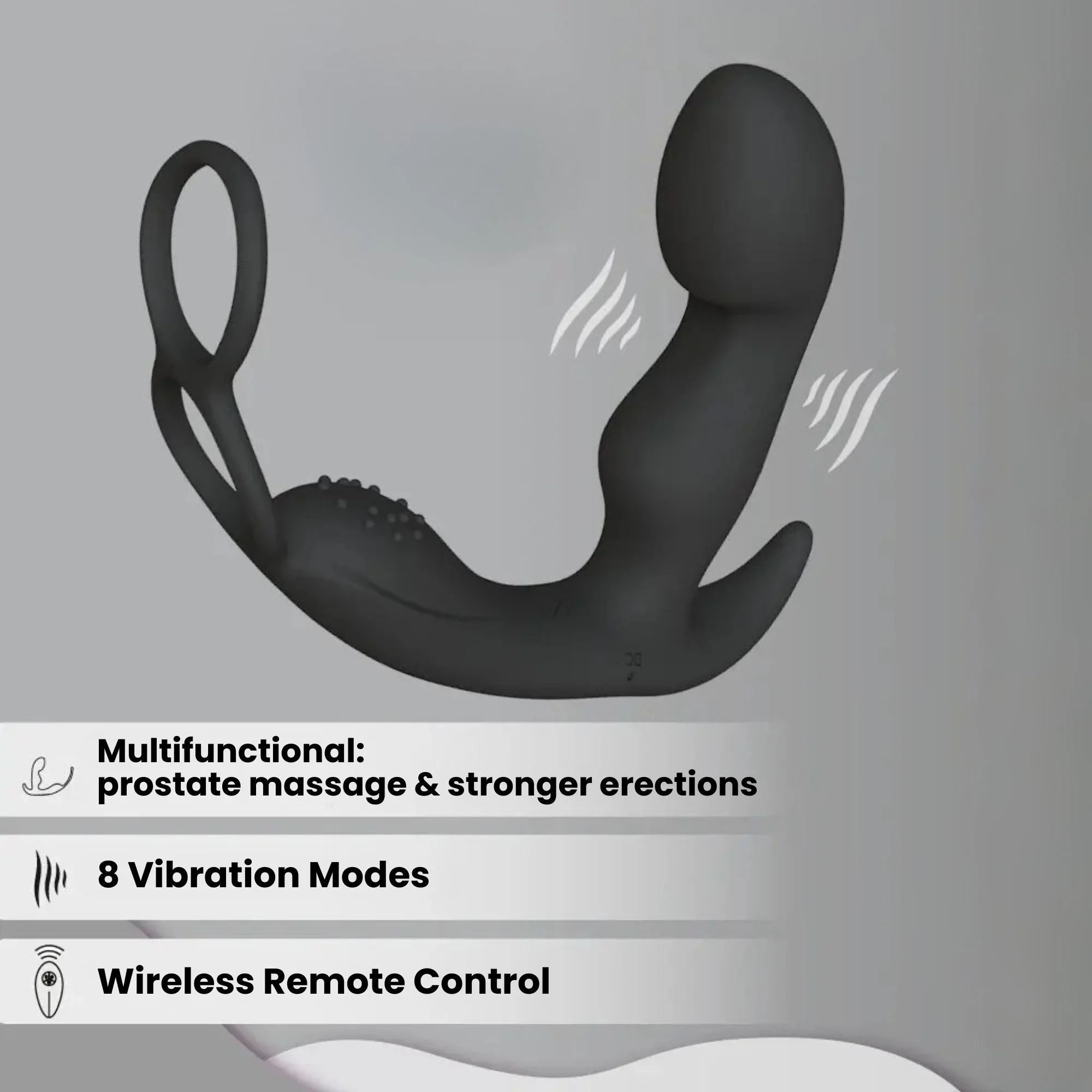 Prostate Curve Dual Ring - Remote Control Vibrating Prostate Massager