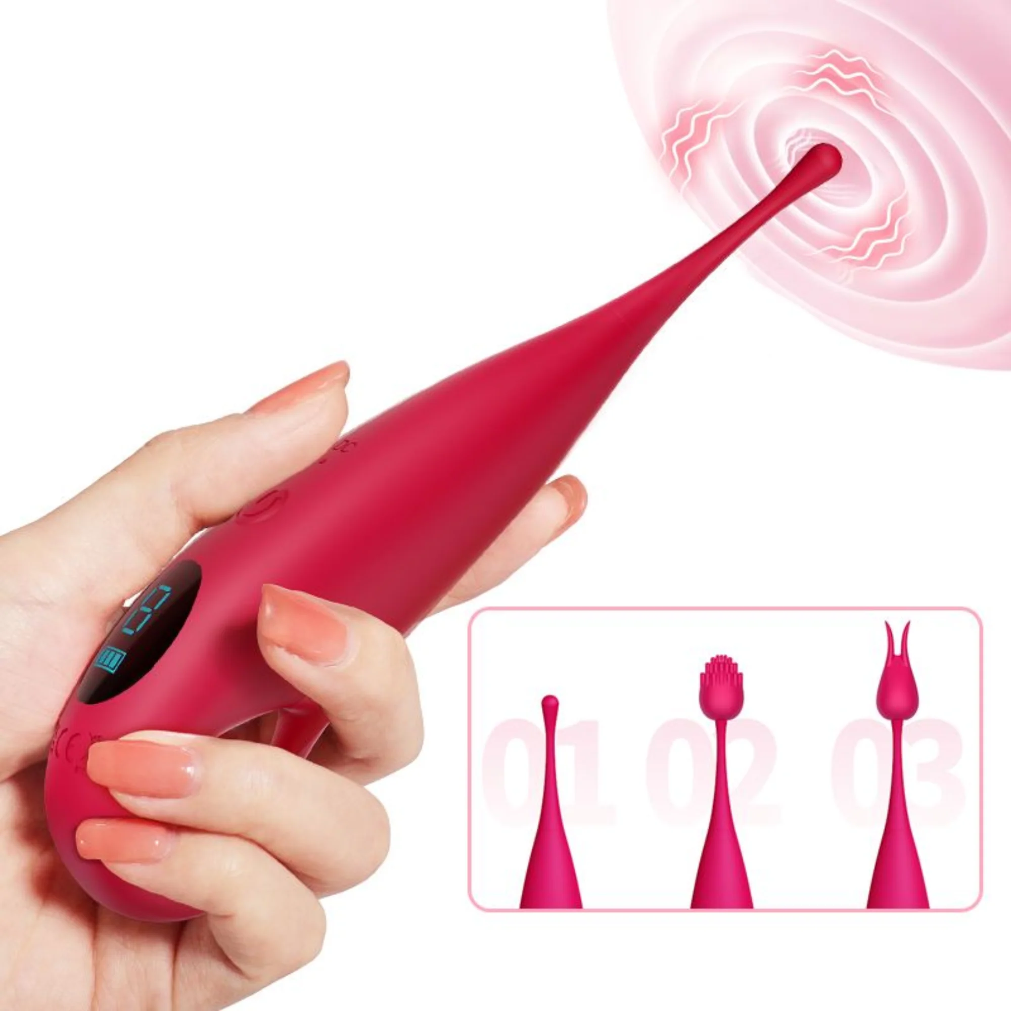 Pinpoint Clit Vibe with 9 Vibration Modes and Two Tip Attachments