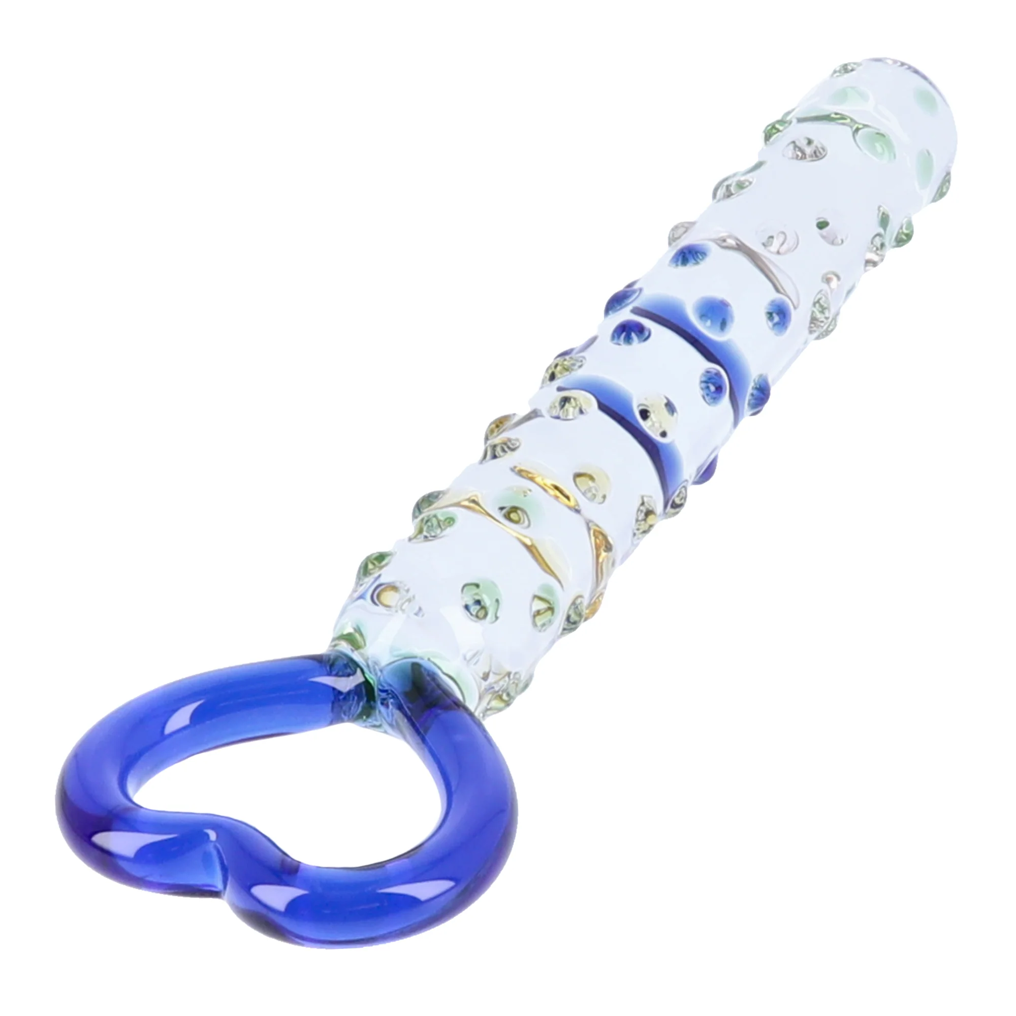 Crystal Glass Dildo With Heart Handle for G-Spot Pleasure