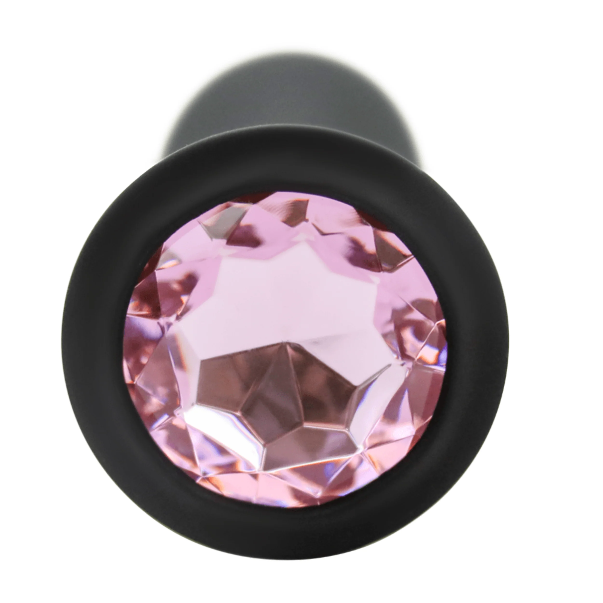 Bulbed Silicone Jewel Butt Plug With Removable Double-Sided Gem