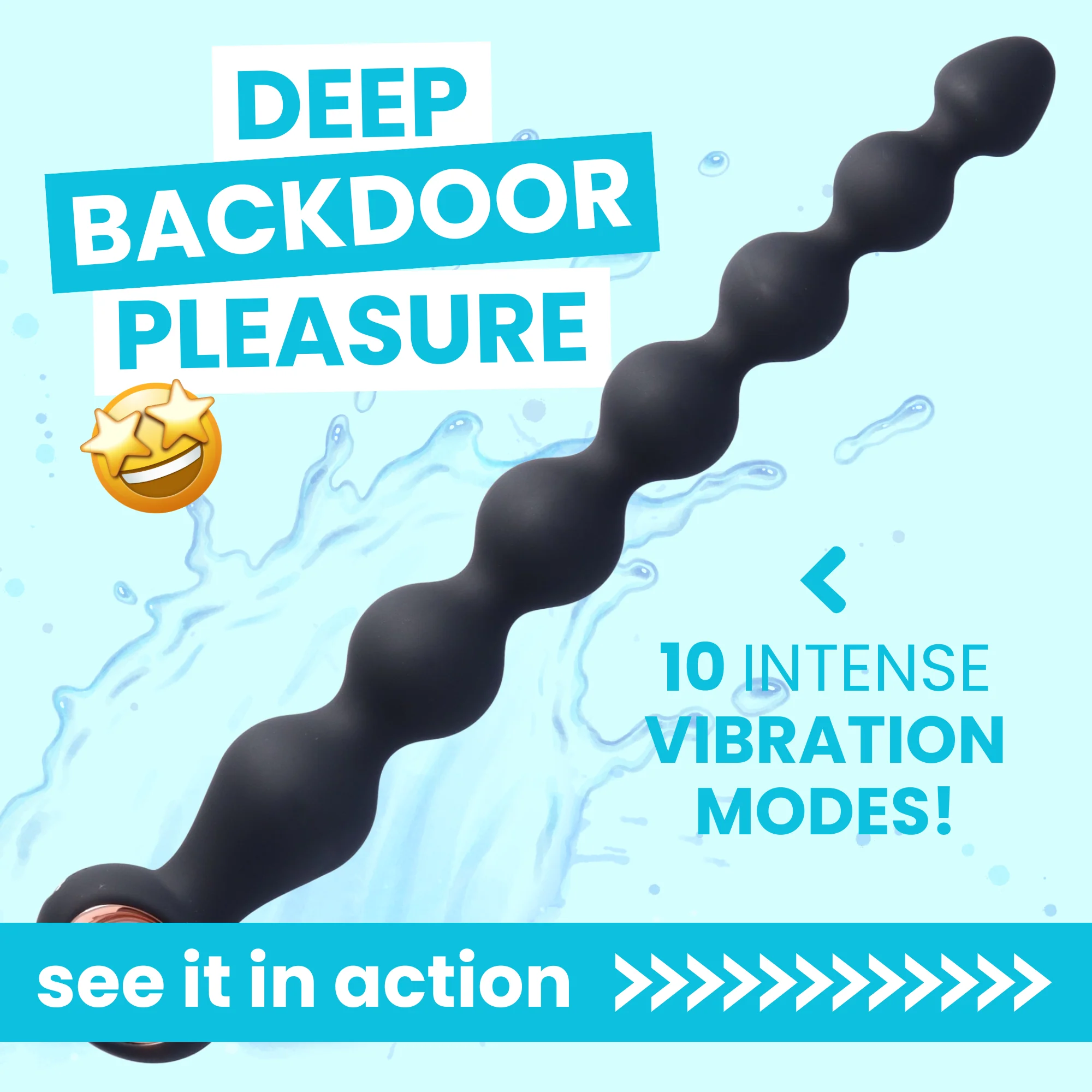 X-Long 12" Vibrating Silicone Anal Beads for Deep Anal Pleasure