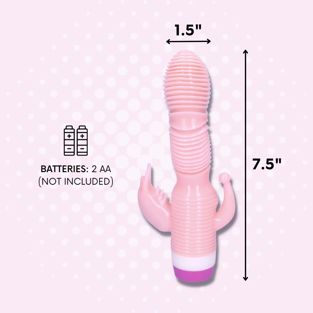 Rippled Triple Stimulating Power Vibrator for Clitoral, G-Spot and Anal Play