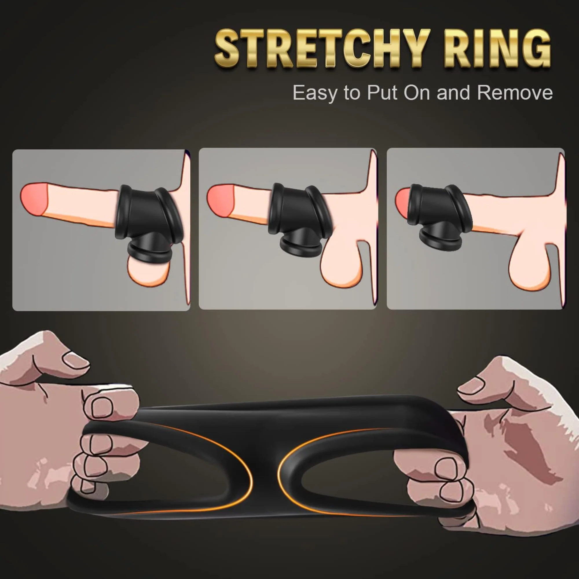 Constriction Cock Ring & Ball Stretcher - Dual Rings for Firmer Erections