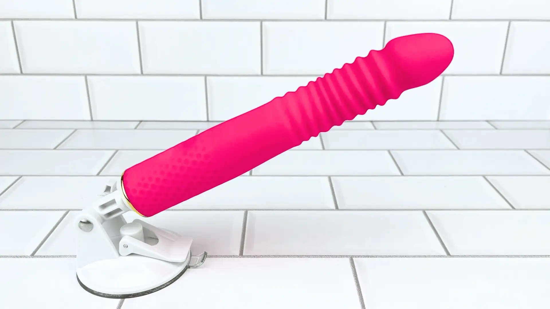 Thrusting and Vibrating Suction Cup Dildo - Easy, Deep, Hands-free O's!