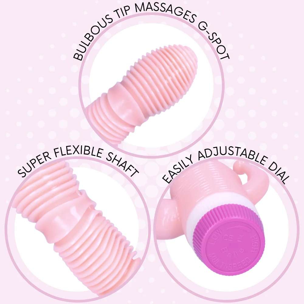 Rippled Triple Stimulating Power Vibrator for Clitoral, G-Spot and Anal Play