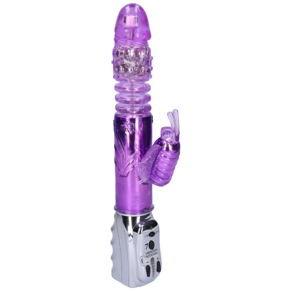 Aura Butterfly Thrusting and Rotating Dual-Action Vibrator