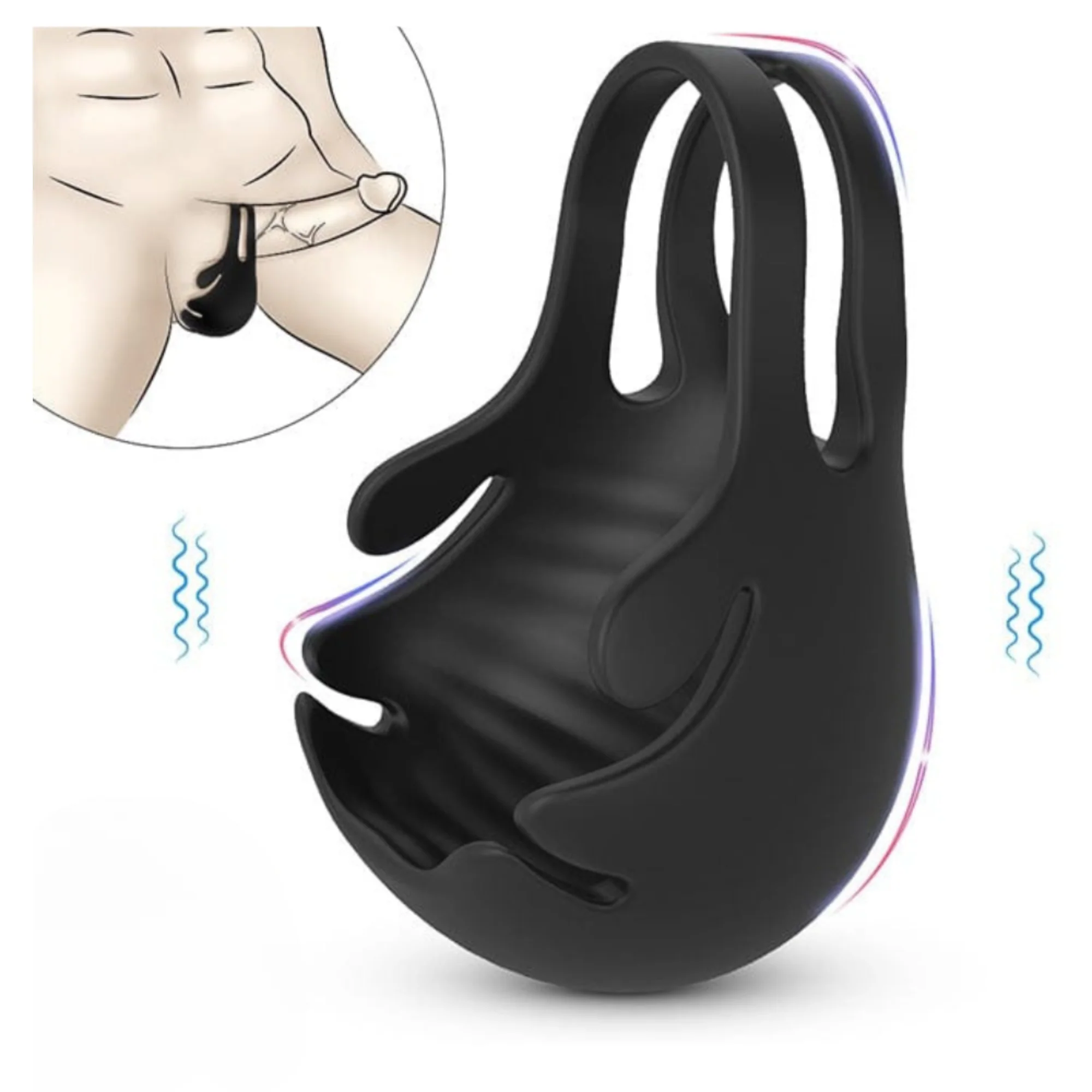 Sila Cock Ring and Vibrating Ball Sack Massager for Stronger, Longer Sessions