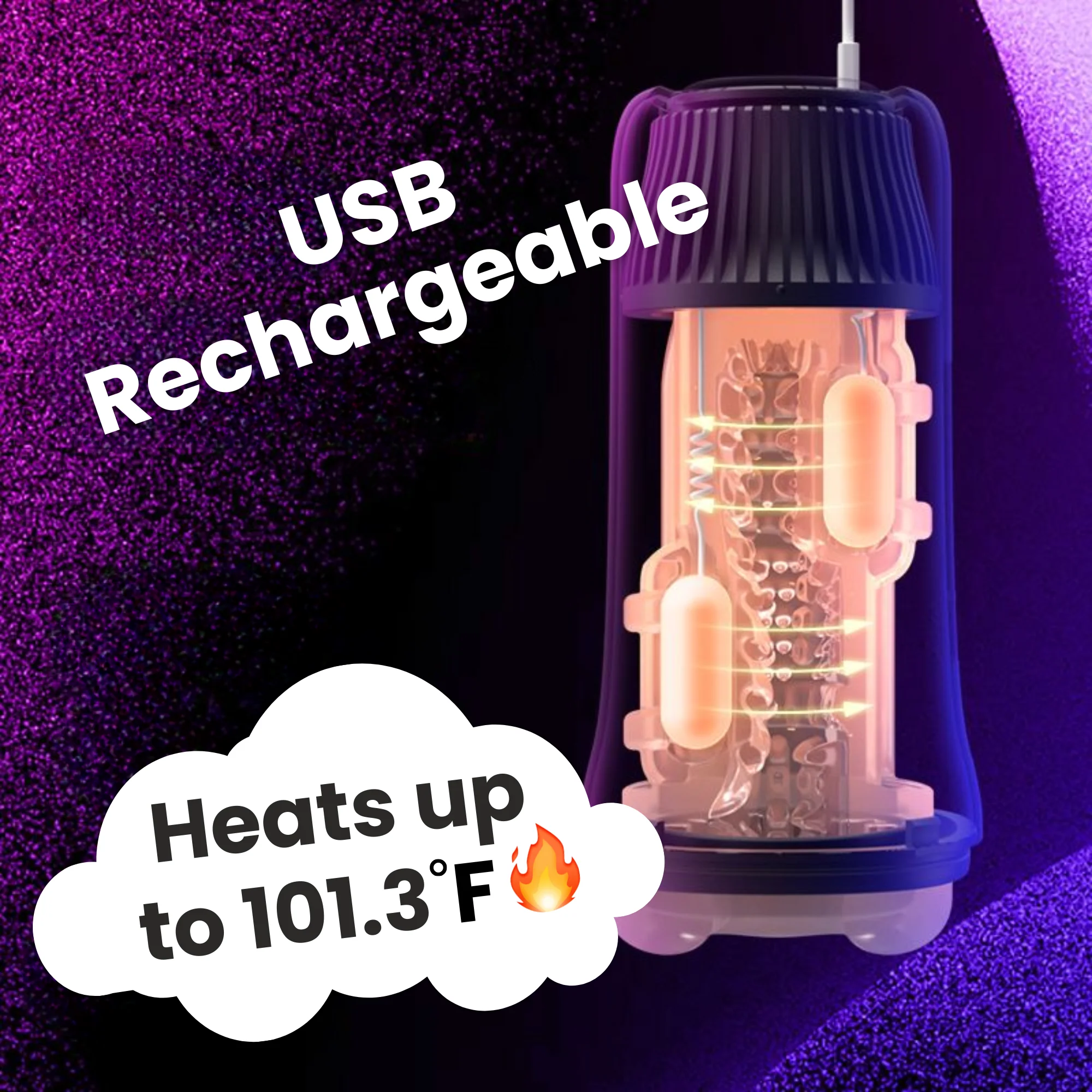 The Enchantress Vibrating & Warming Masturbator - Rechargeable with 5 Vibration Modes!