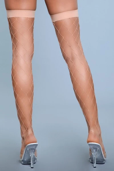 BeWicked Caught In My Trap Fence Net Stockings with Reinforced Toe