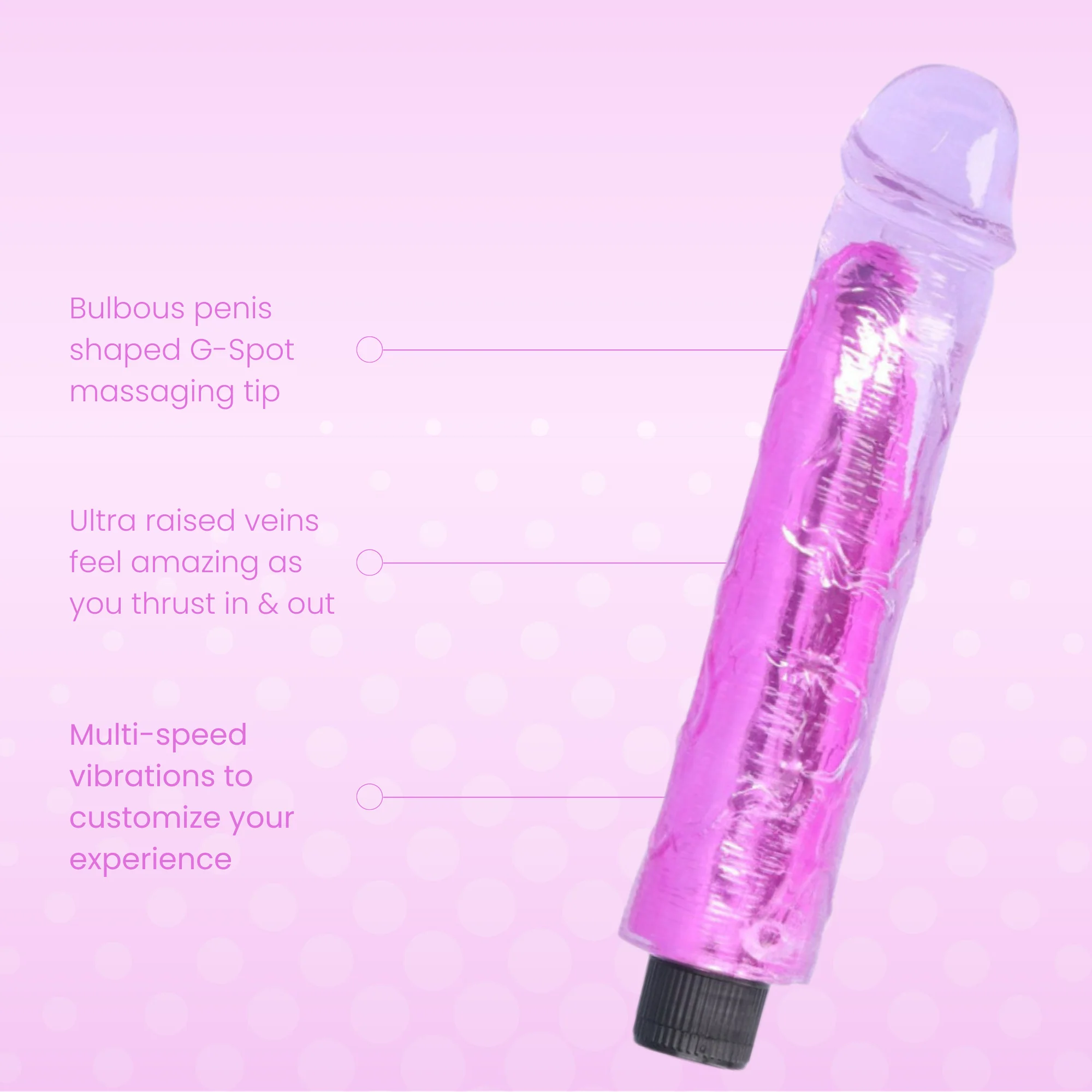 8 Inch Long Deep Penetration Vibrating Dildo for G-Spot Play
