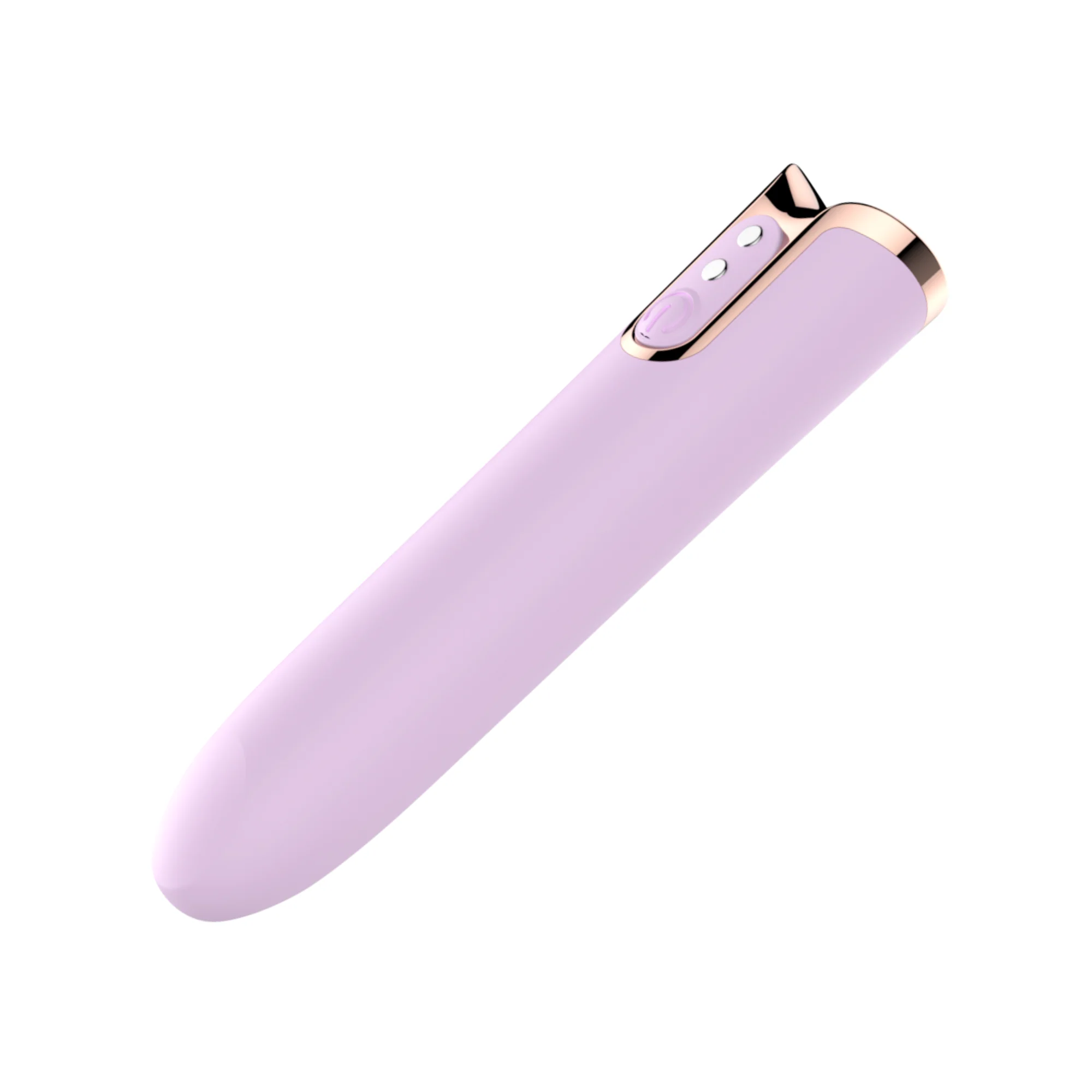 薰衣草色口红子弹振动器，锥形顶端带来精准的阴蒂快感
