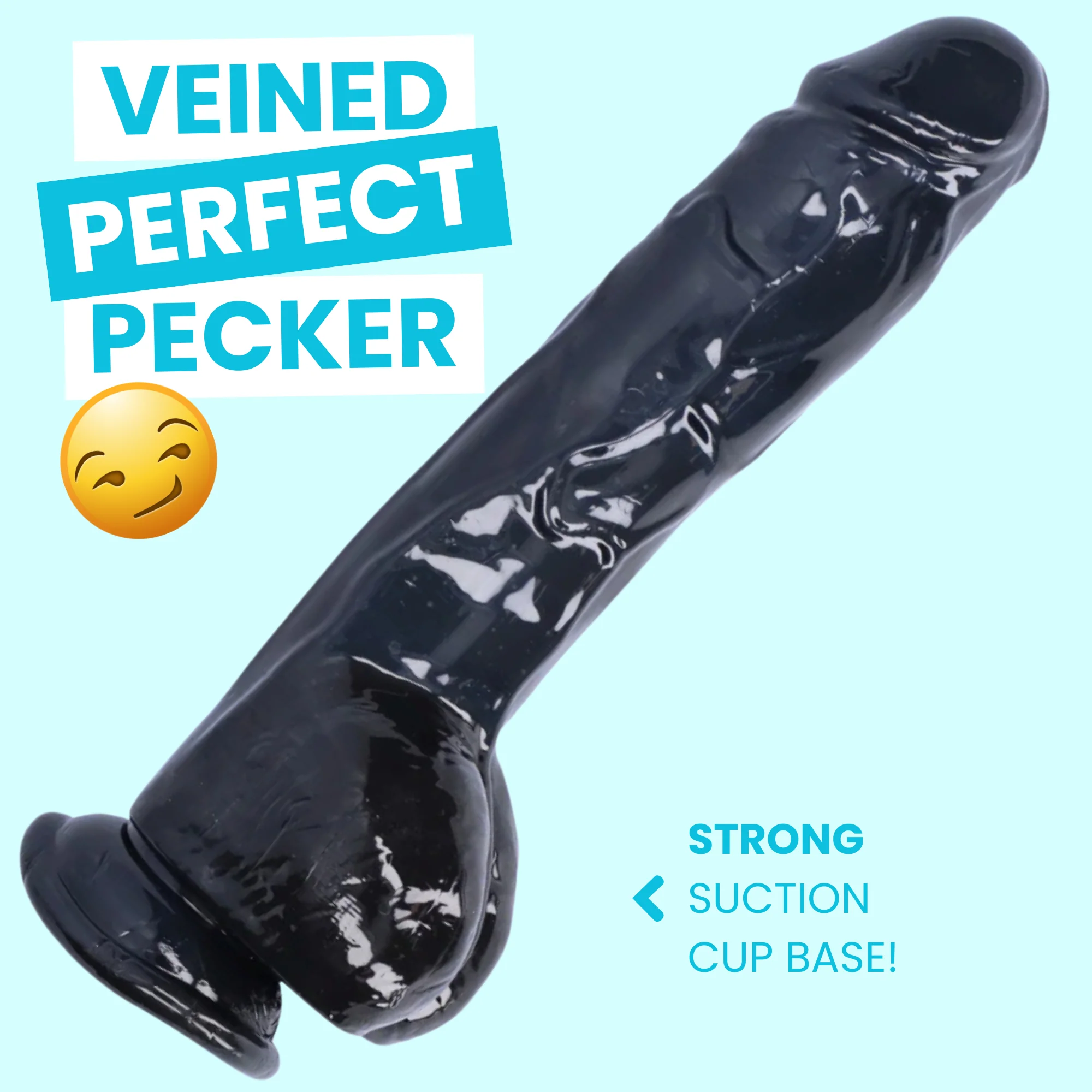 带睾丸的黑色吸盘假阳具