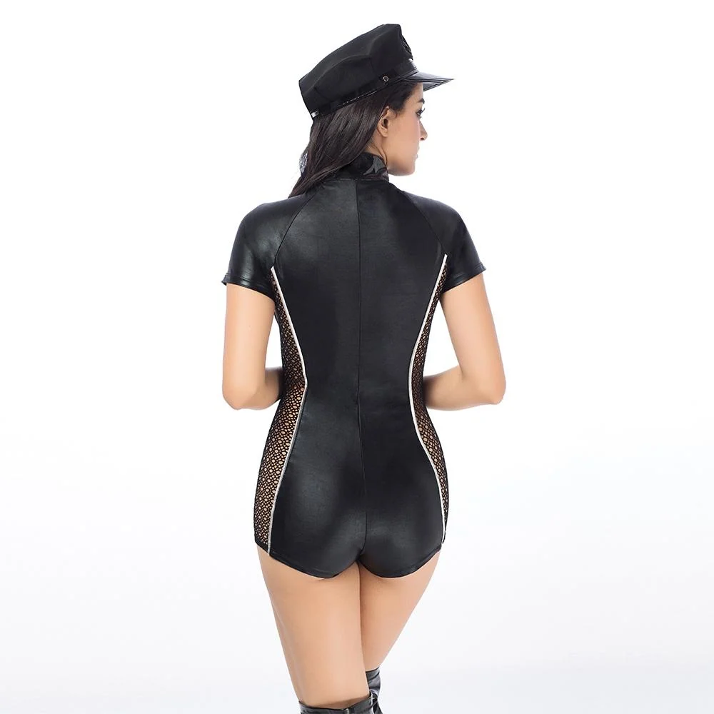 Police Costume Teddy in One Size with Hat and Handcuffs