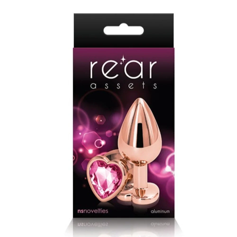 Rainbow Heart Jeweled Metal Butt Plug for a Romantic Look