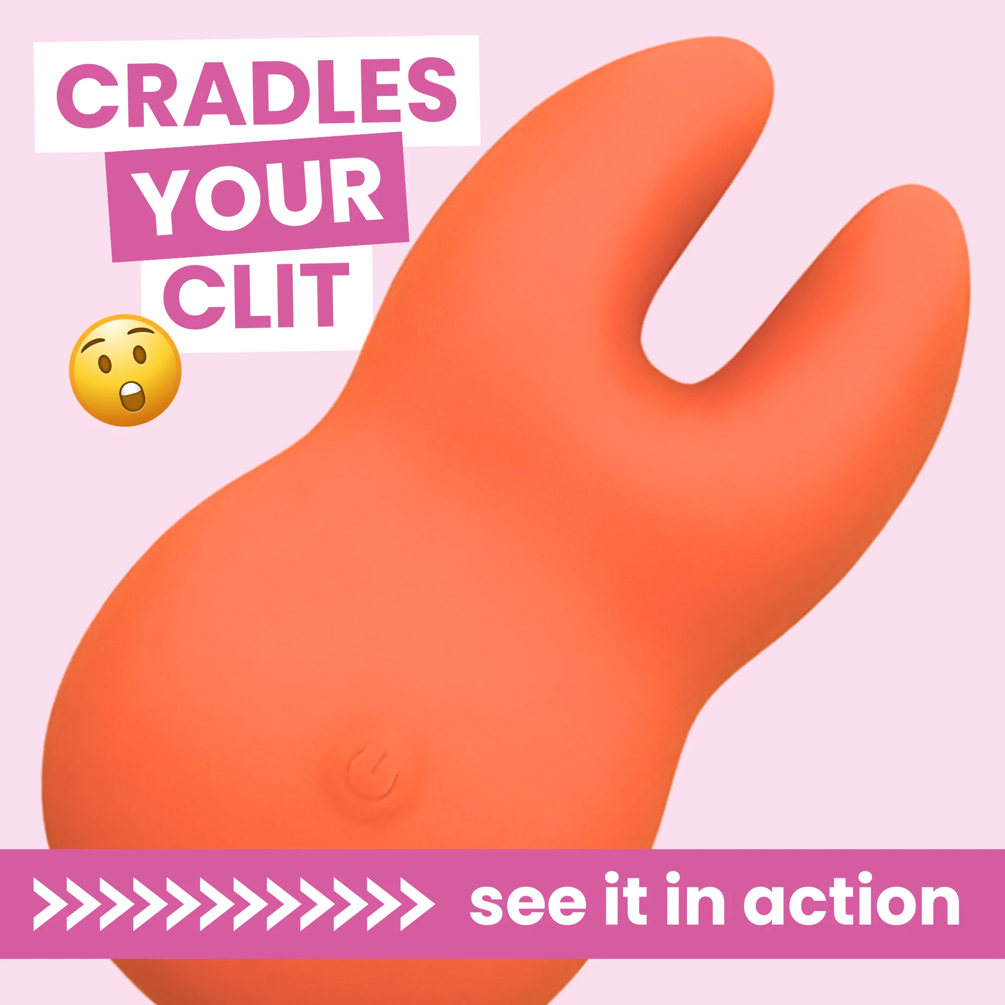 Clit-Encasing Vibrator with Two Flexible Prongs and Broad End