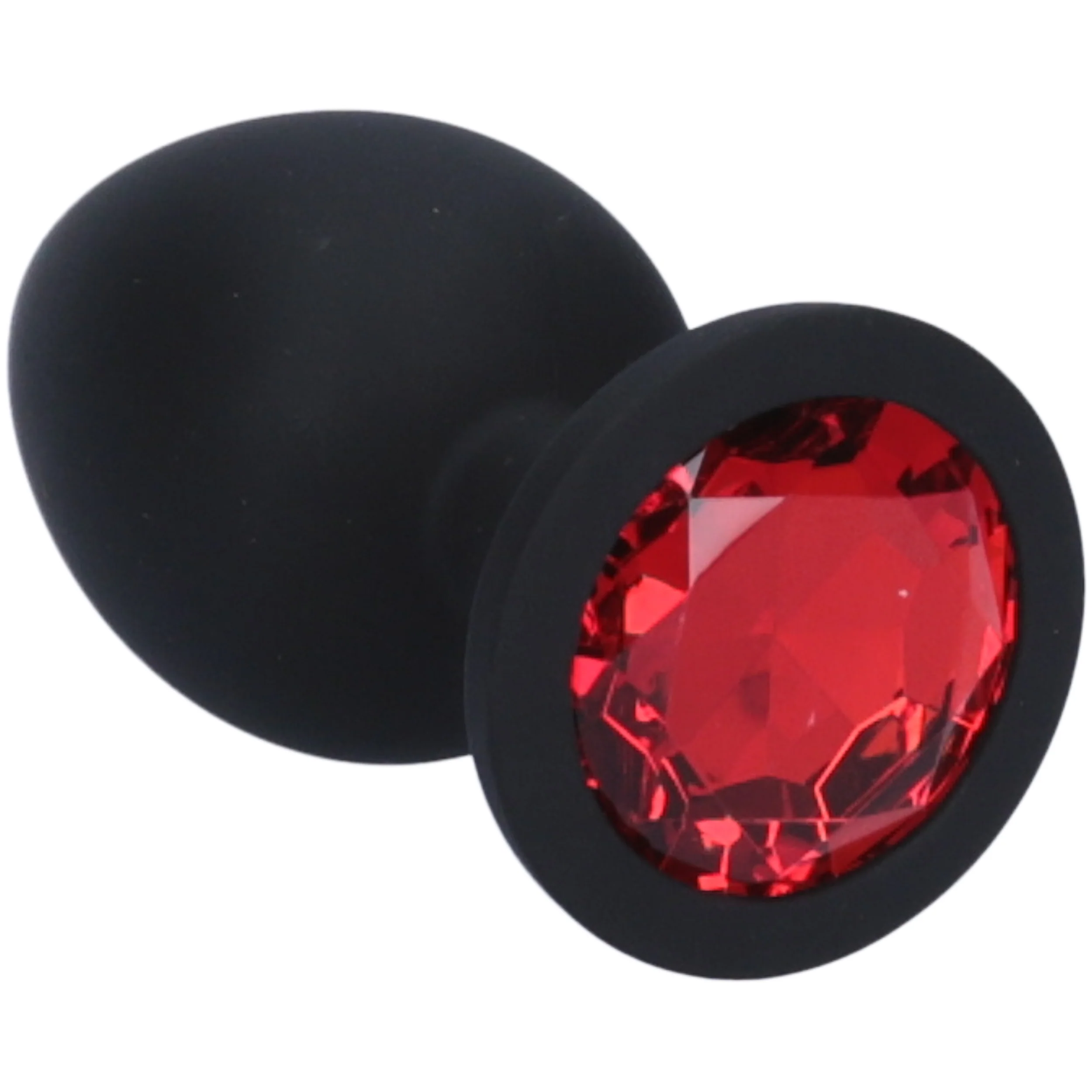 Black Silicone Jeweled Anal Plug in 3 Sizes