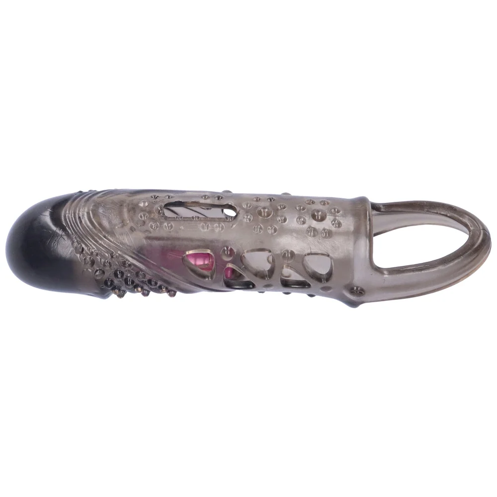 Bumpy Vibrating Penis Extender with Ball Loop Adds 1 Inch